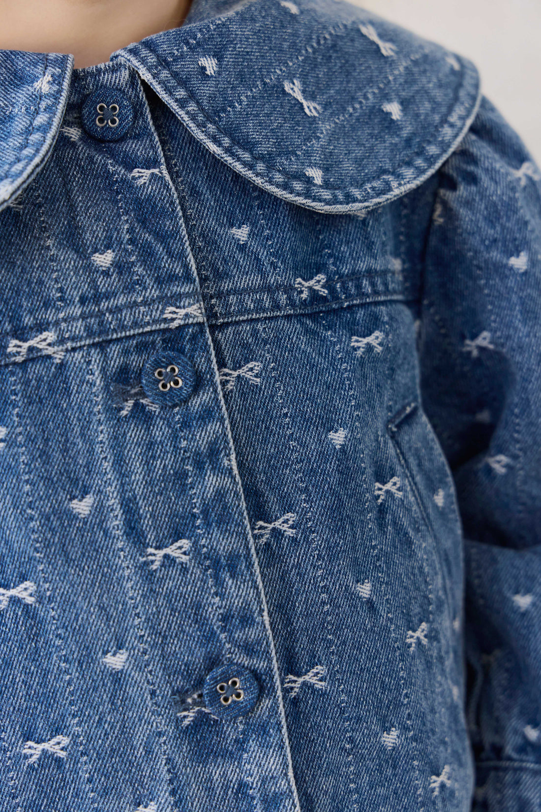 Elka Jacket - Amour Bows Denim Childrens Jacket from Jamie Kay NZ