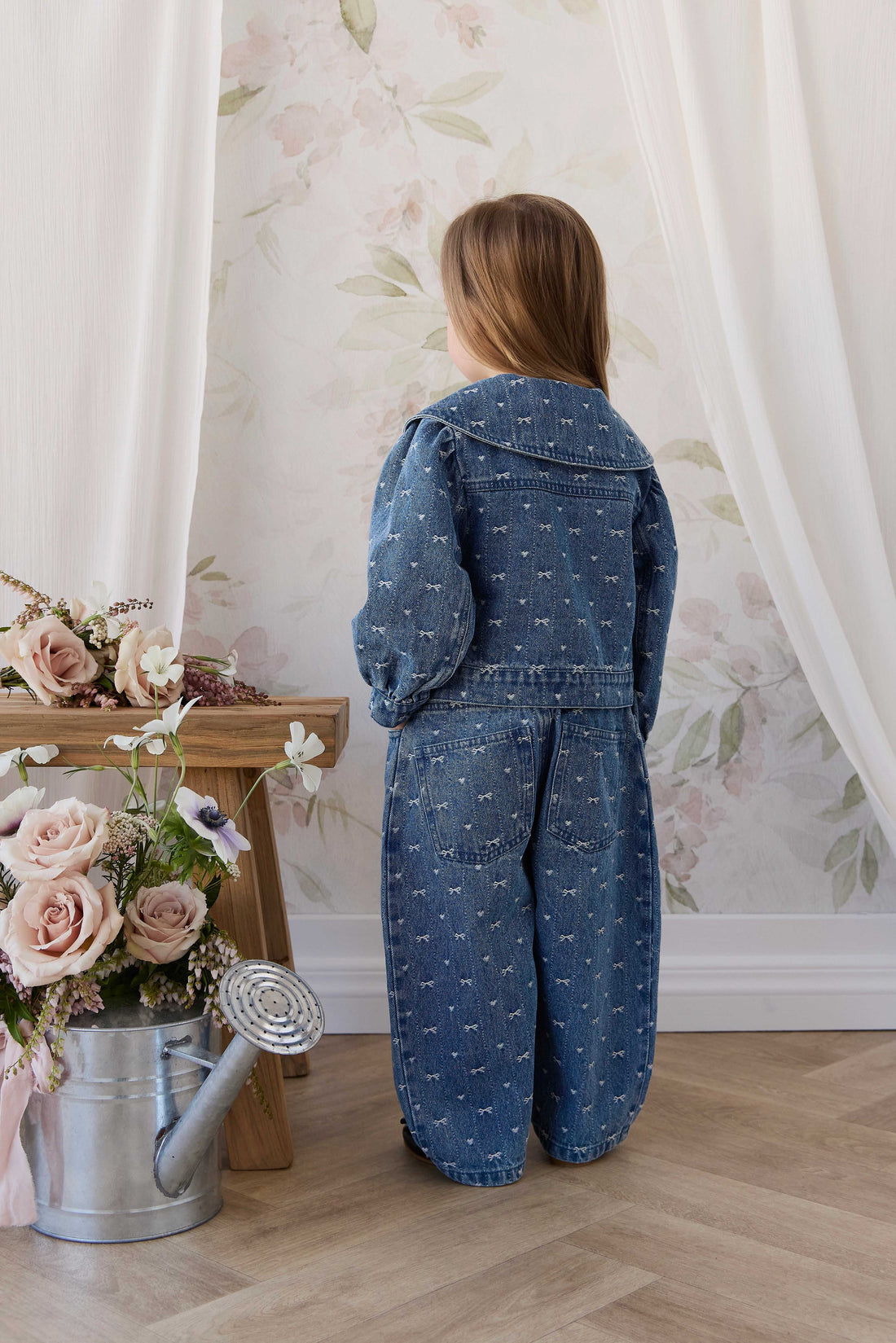 Elka Jacket - Amour Bows Denim Childrens Jacket from Jamie Kay NZ