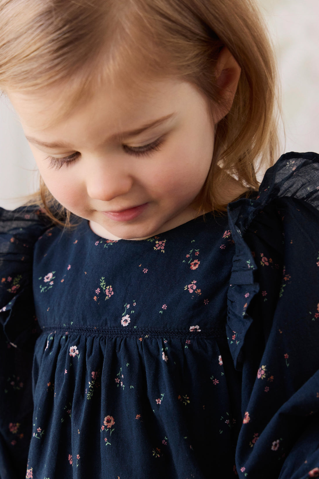 Organic Cotton Kaianna Playsuit - Eloise Navy Childrens Playsuit from Jamie Kay NZ