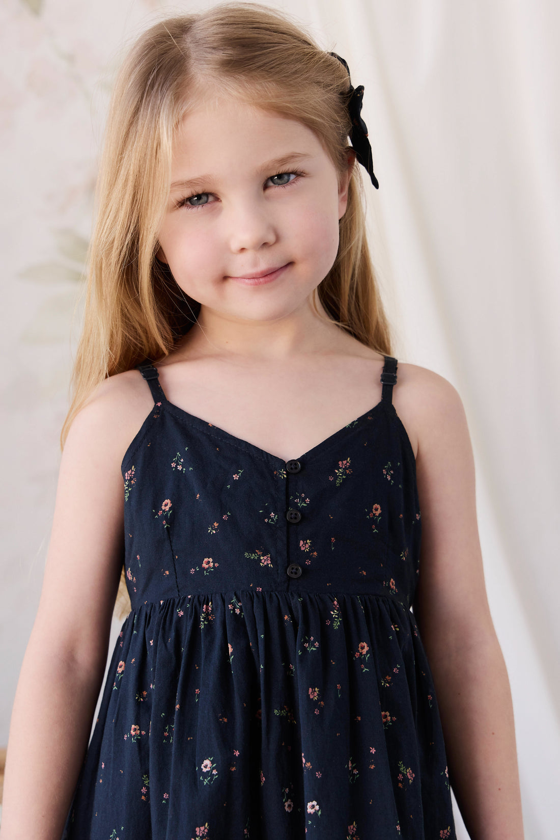 Organic Cotton Kaianna Dress - Eloise Navy Childrens Dress from Jamie Kay NZ