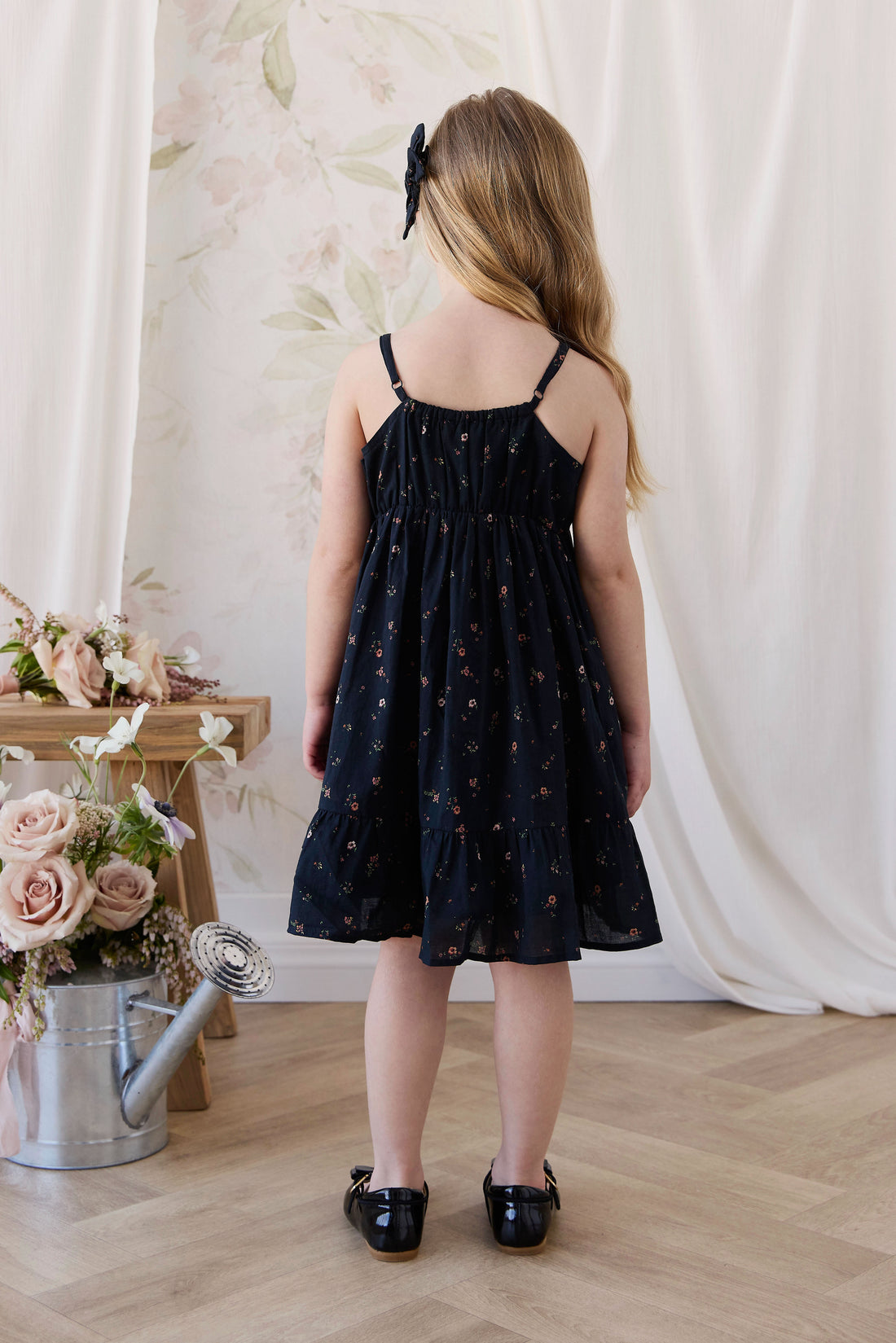 Organic Cotton Kaianna Dress - Eloise Navy Childrens Dress from Jamie Kay NZ