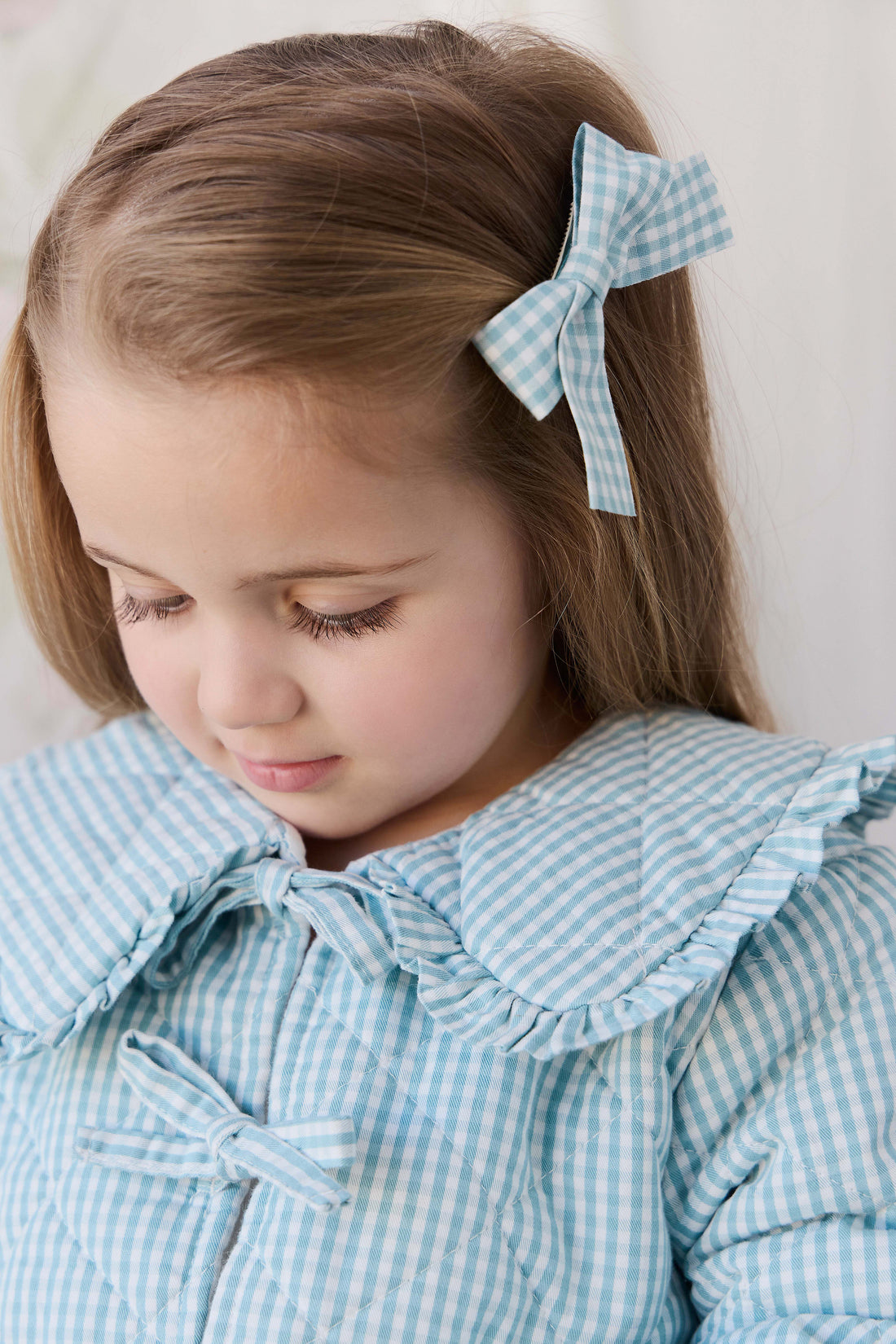 Mariette Jacket - Sky Gray Gingham Childrens Jacket from Jamie Kay NZ