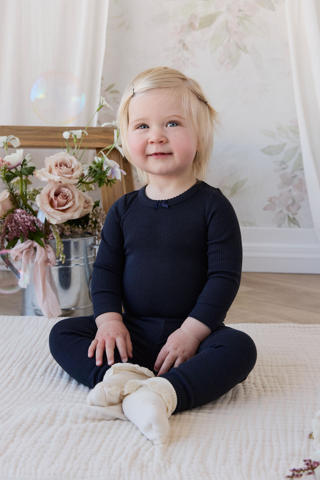 Organic Cotton Modal Maude Bodysuit - Eclipse Childrens Bodysuit from Jamie Kay NZ