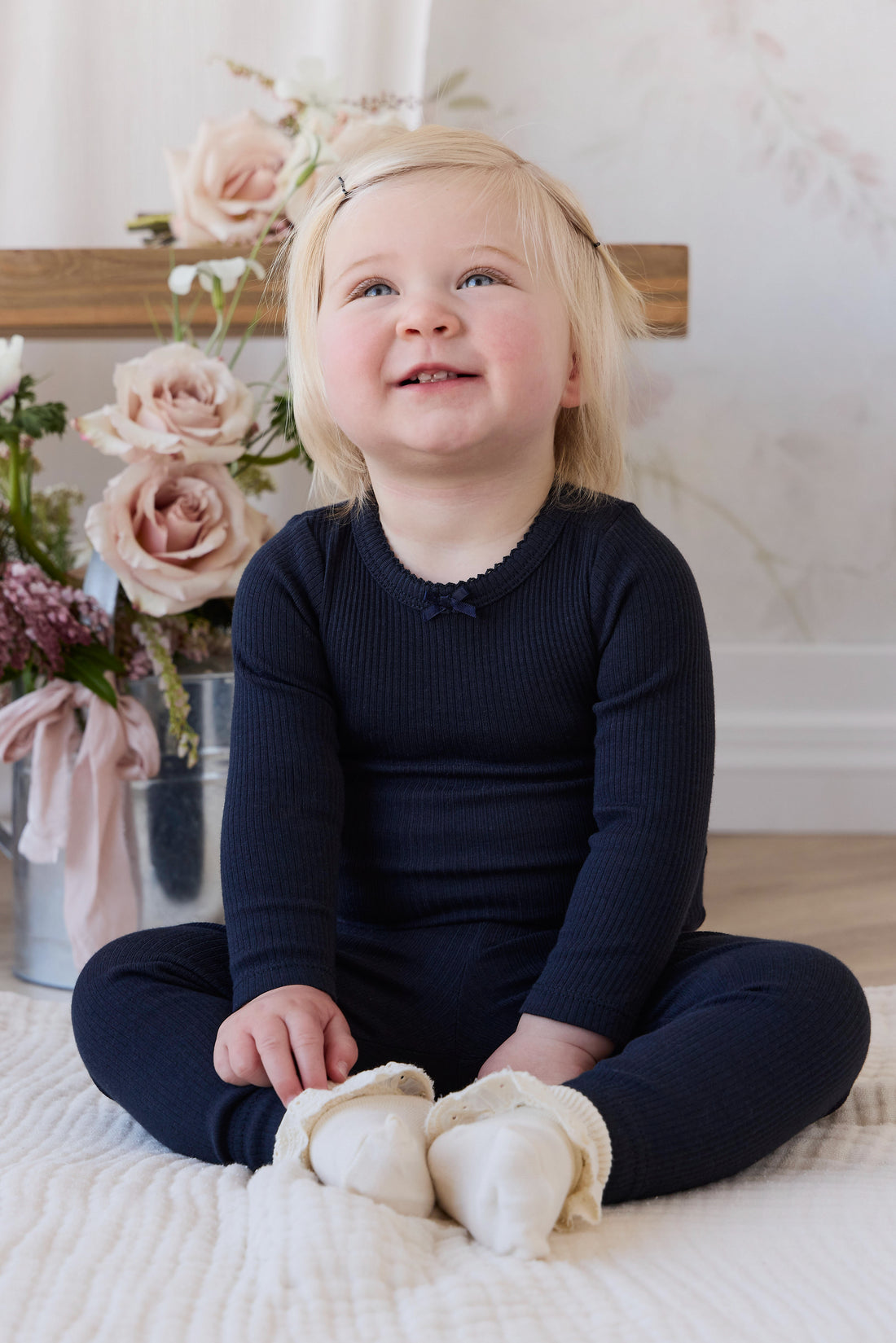 Organic Cotton Modal Maude Bodysuit - Eclipse Childrens Bodysuit from Jamie Kay NZ