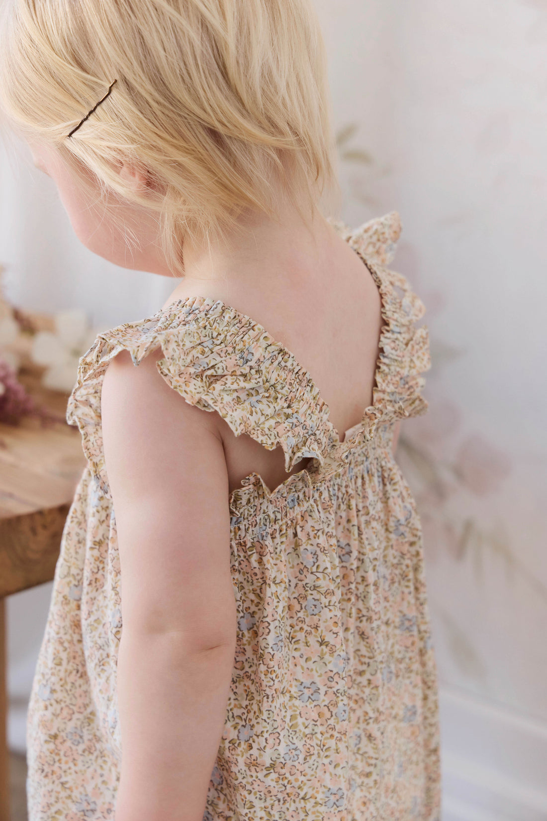 Organic Cotton Catalina Playsuit - Tully Peach Childrens Playsuit from Jamie Kay NZ