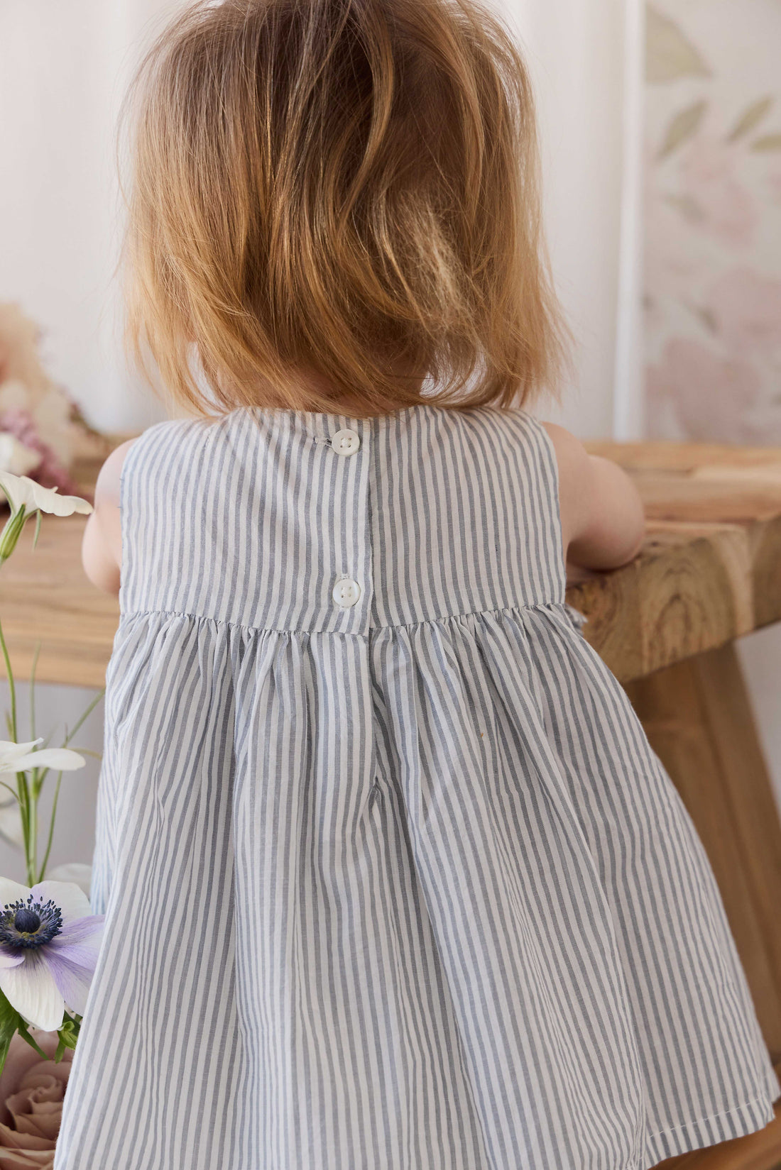 Organic Cotton Gracen Playsuit - Harbour Stripe Childrens Playsuit from Jamie Kay NZ