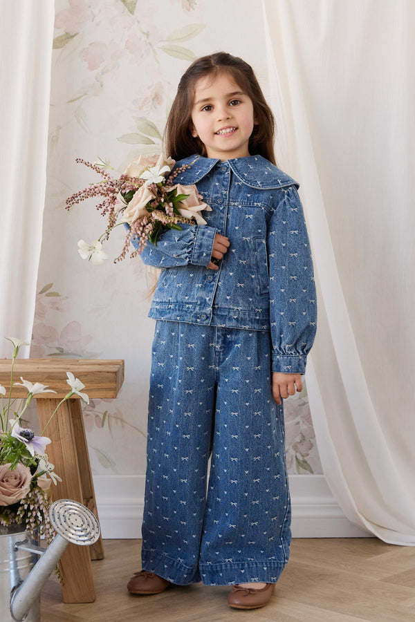 Calianna Pant - Amour Bows Denim Childrens Pants from Jamie Kay NZ