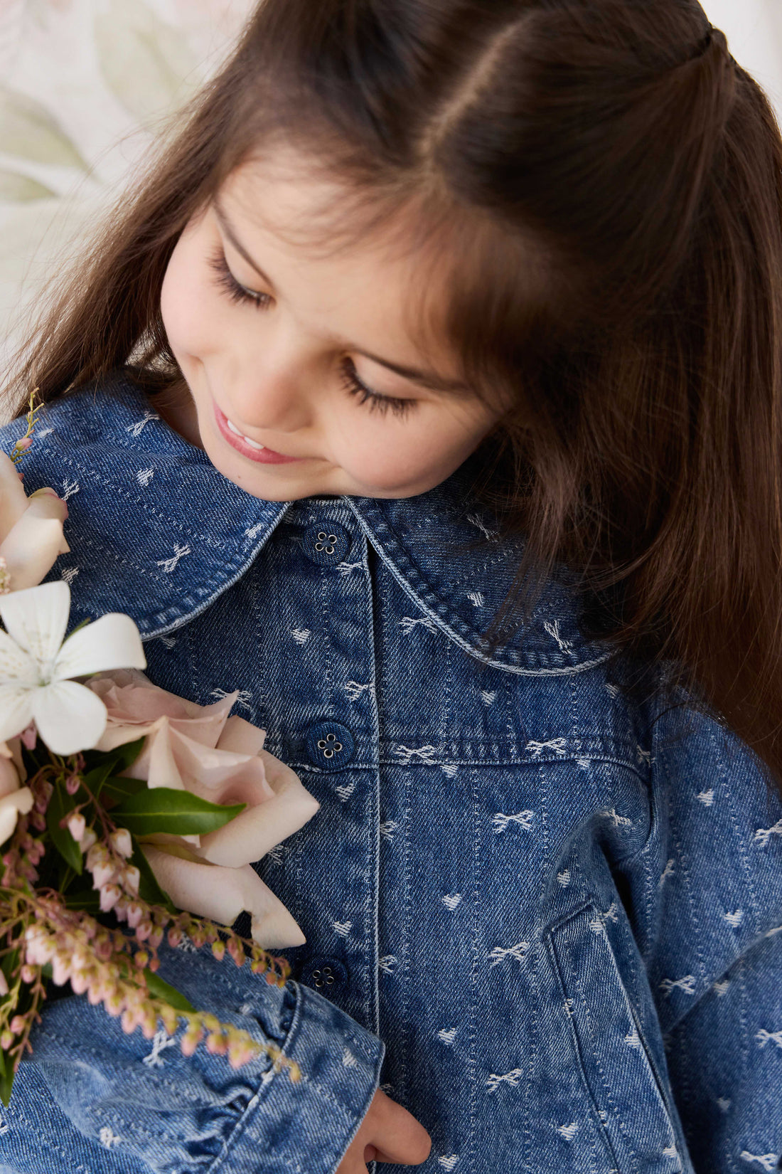 Elka Jacket - Amour Bows Denim Childrens Jacket from Jamie Kay NZ