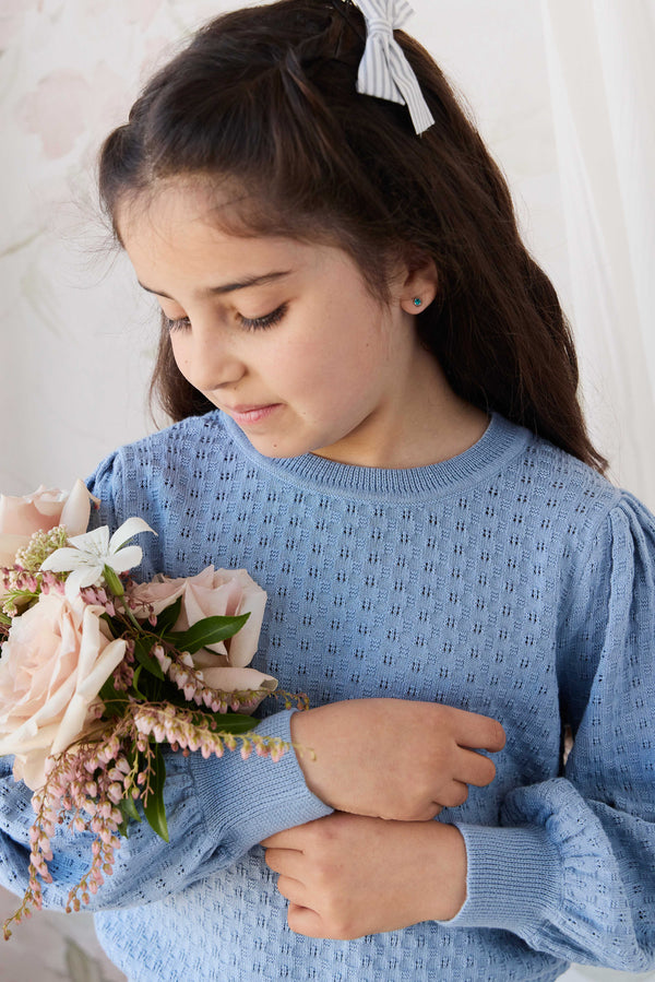Penelope Jumper - Dusky Blue Childrens Jumper from Jamie Kay NZ