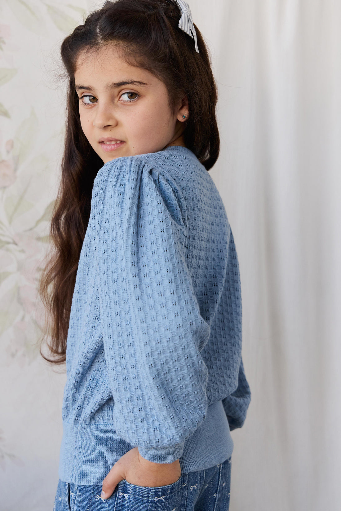 Penelope Jumper - Dusky Blue Childrens Jumper from Jamie Kay NZ