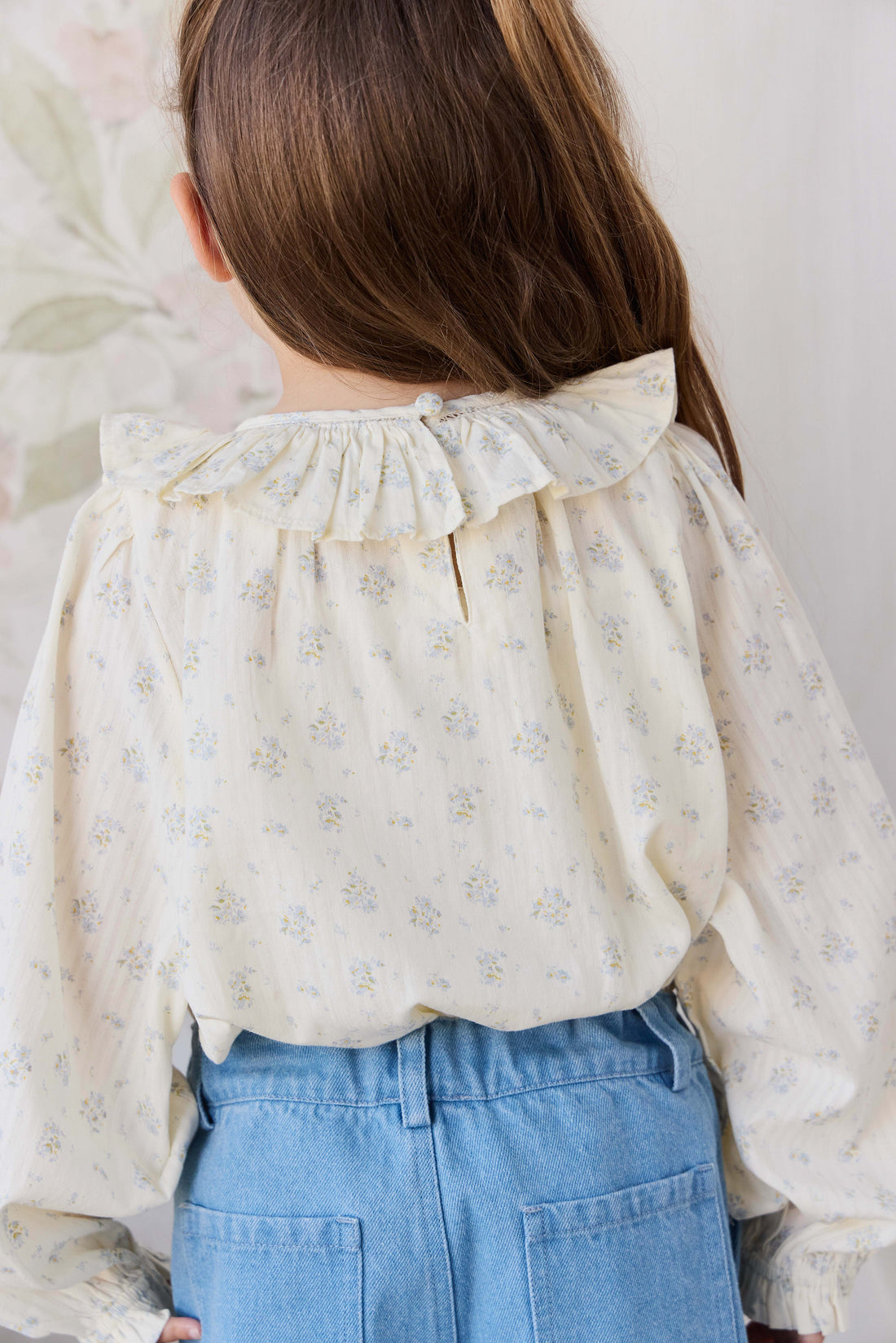 Organic Cotton Leonie Top - Justine Vanilla Sky Childrens Top from Jamie Kay NZ