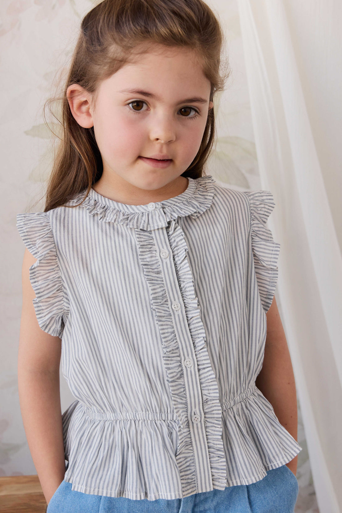 Organic Cotton Calianna Top - Harbour Stripe Childrens Top from Jamie Kay NZ