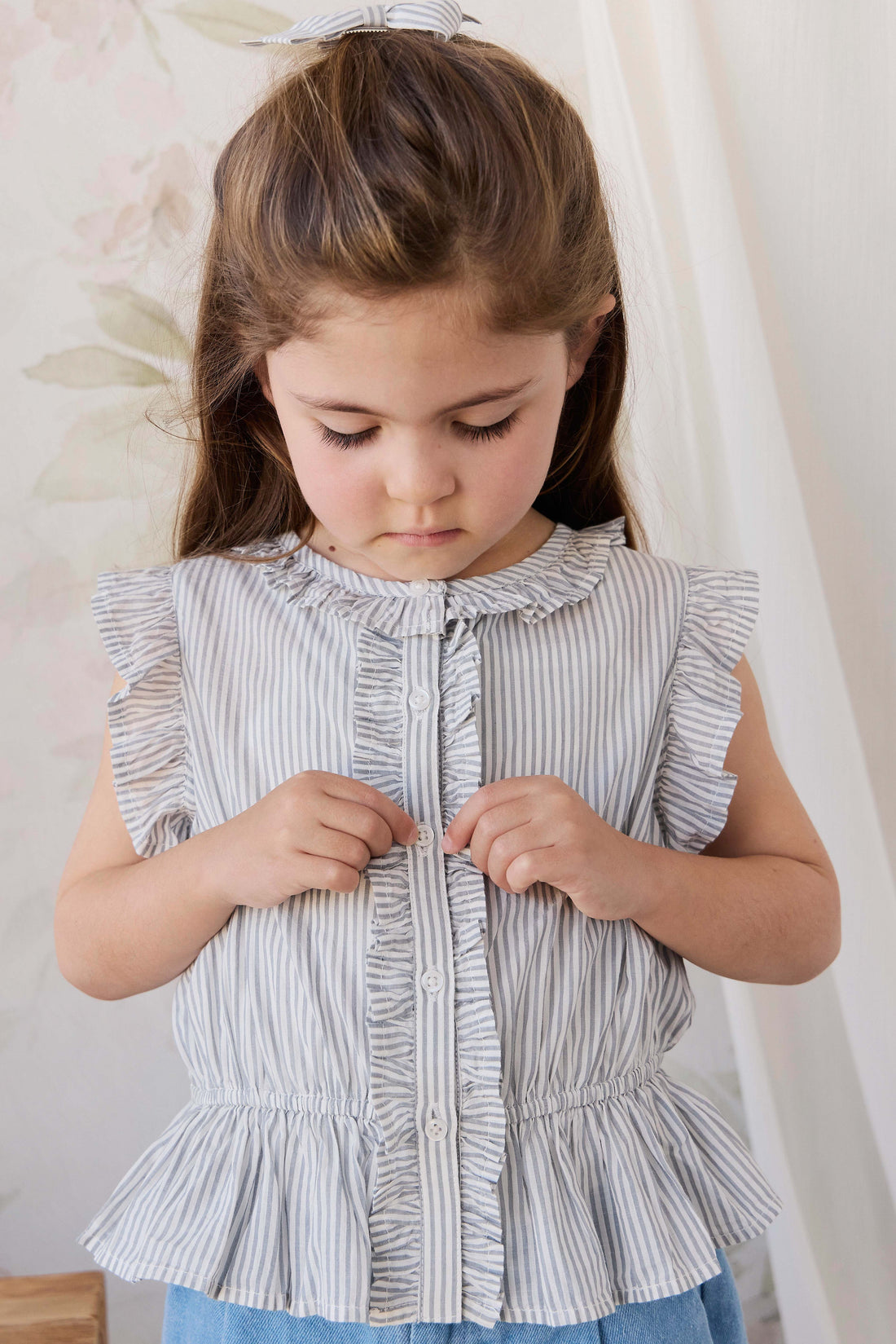 Organic Cotton Calianna Top - Harbour Stripe Childrens Top from Jamie Kay NZ