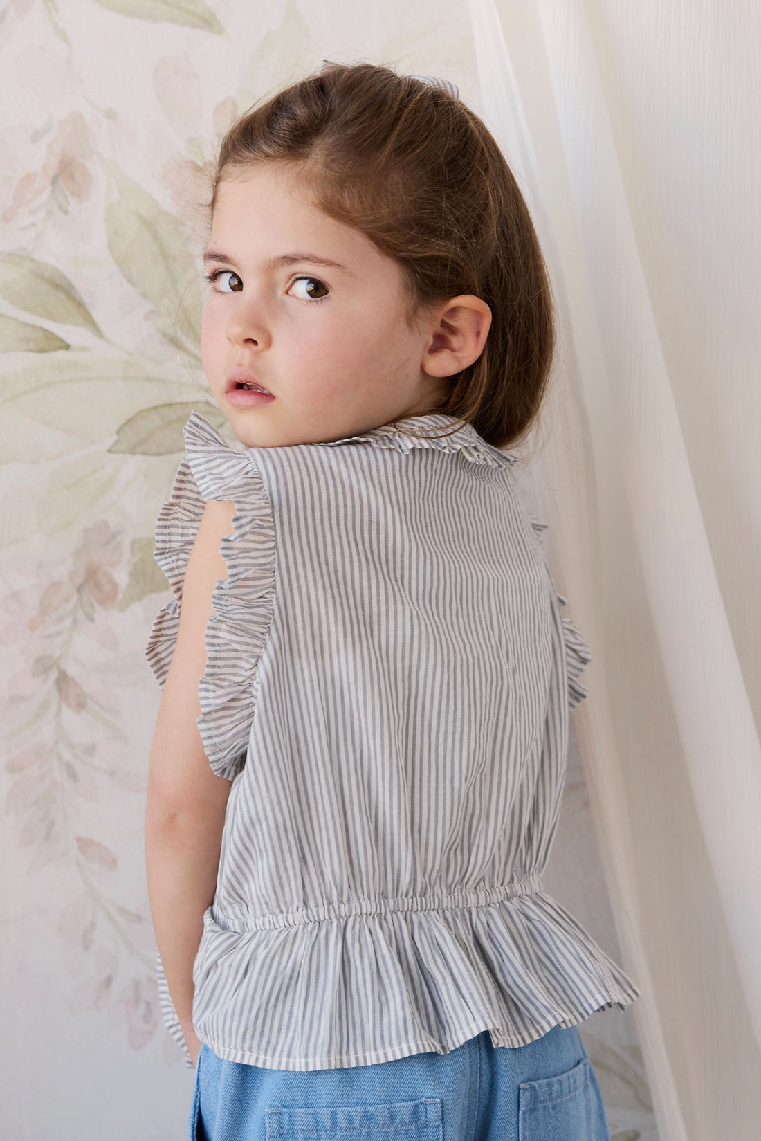 Organic Cotton Calianna Top - Harbour Stripe Childrens Top from Jamie Kay NZ