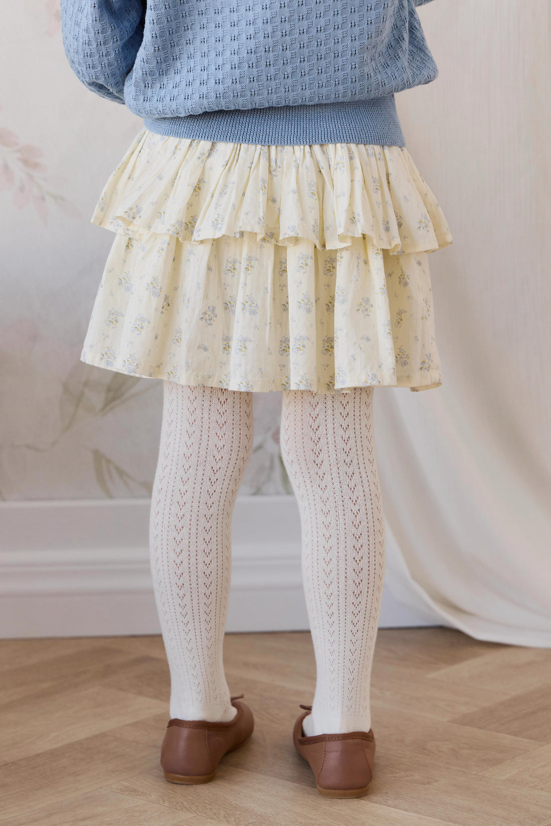 Organic Cotton Cosette Skirt - Justine Vanilla Sky Childrens Skirt from Jamie Kay NZ