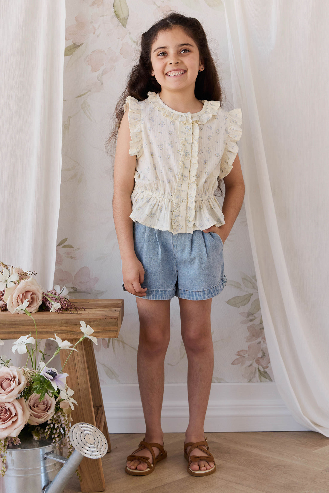 Jardine Short - Light Wash Childrens Shorts from Jamie Kay NZ