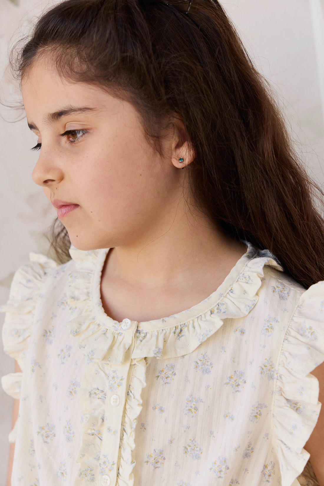 Organic Cotton Calianna Top - Justine Vanilla Sky Childrens Top from Jamie Kay NZ
