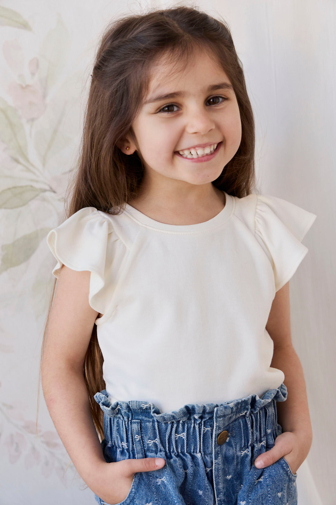 Pima Cotton Wrenley Top - Parchment Childrens Top from Jamie Kay NZ