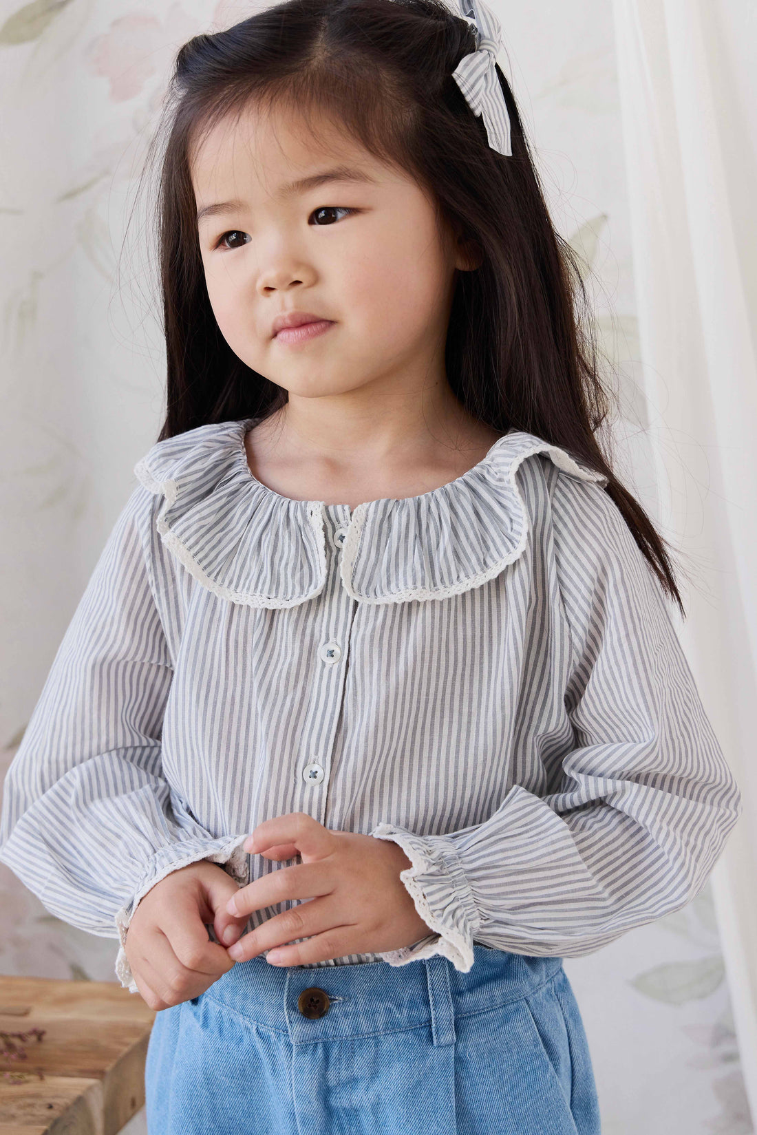 Organic Cotton Dovie Blouse - Harbour Stripe Childrens Top from Jamie Kay NZ
