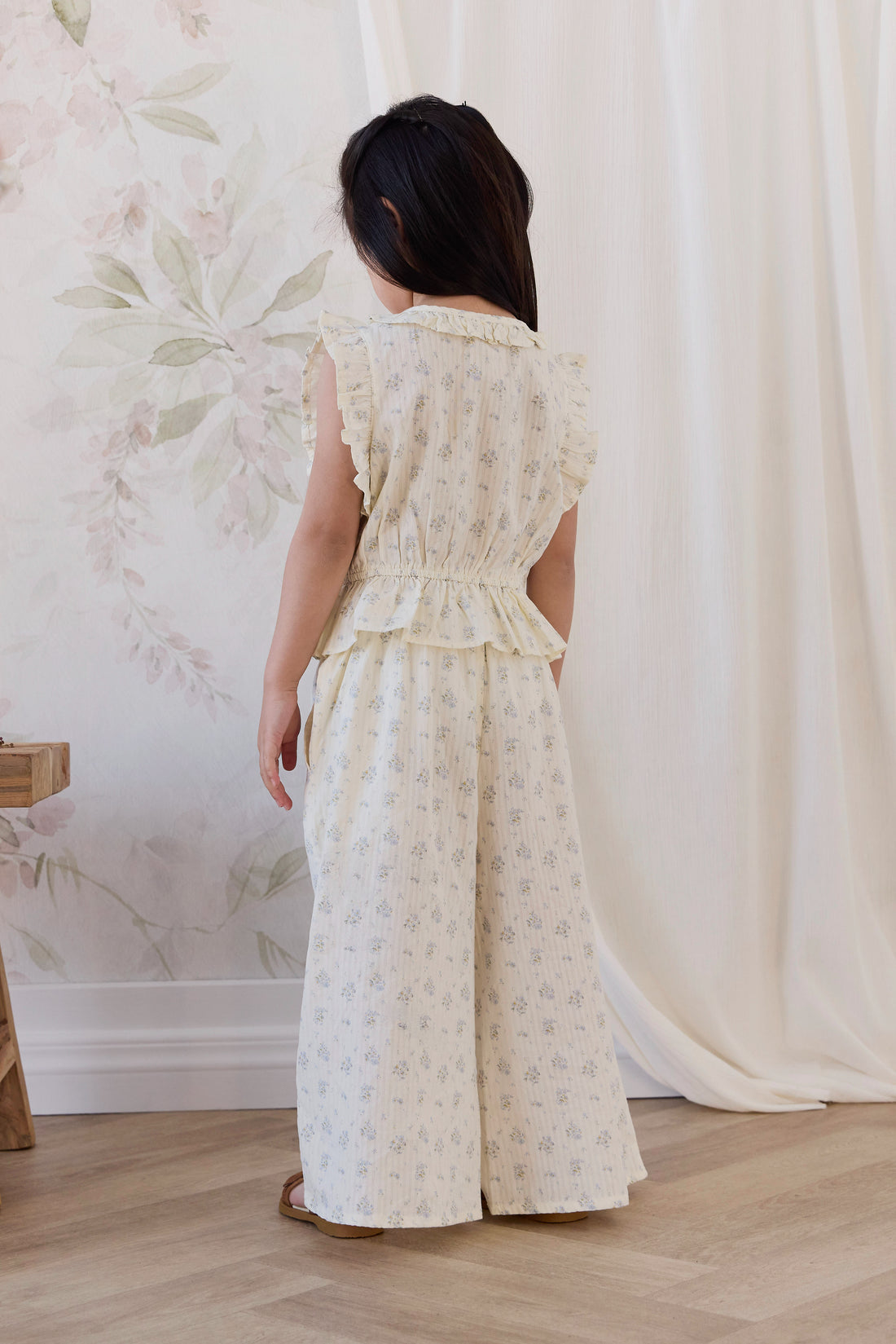 Organic Cotton Cosette Pant - Justine Vanilla Sky Childrens Pants from Jamie Kay NZ