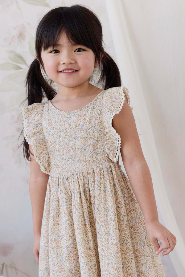 Organic Cotton Helene Dress - Tully Peach Childrens Dress from Jamie Kay NZ