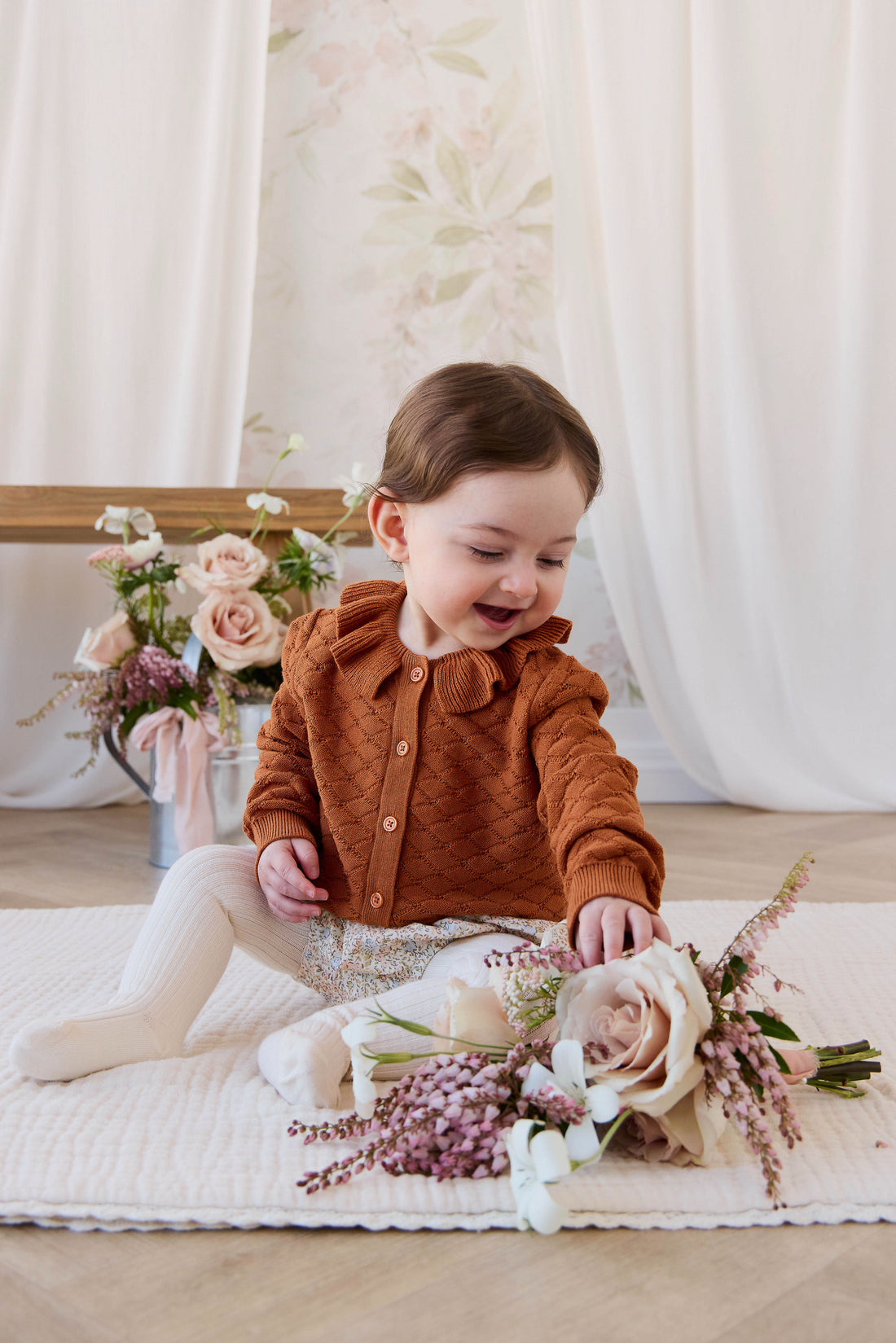 Alison Cardigan - Dusty Ginger Childrens Cardigan from Jamie Kay NZ