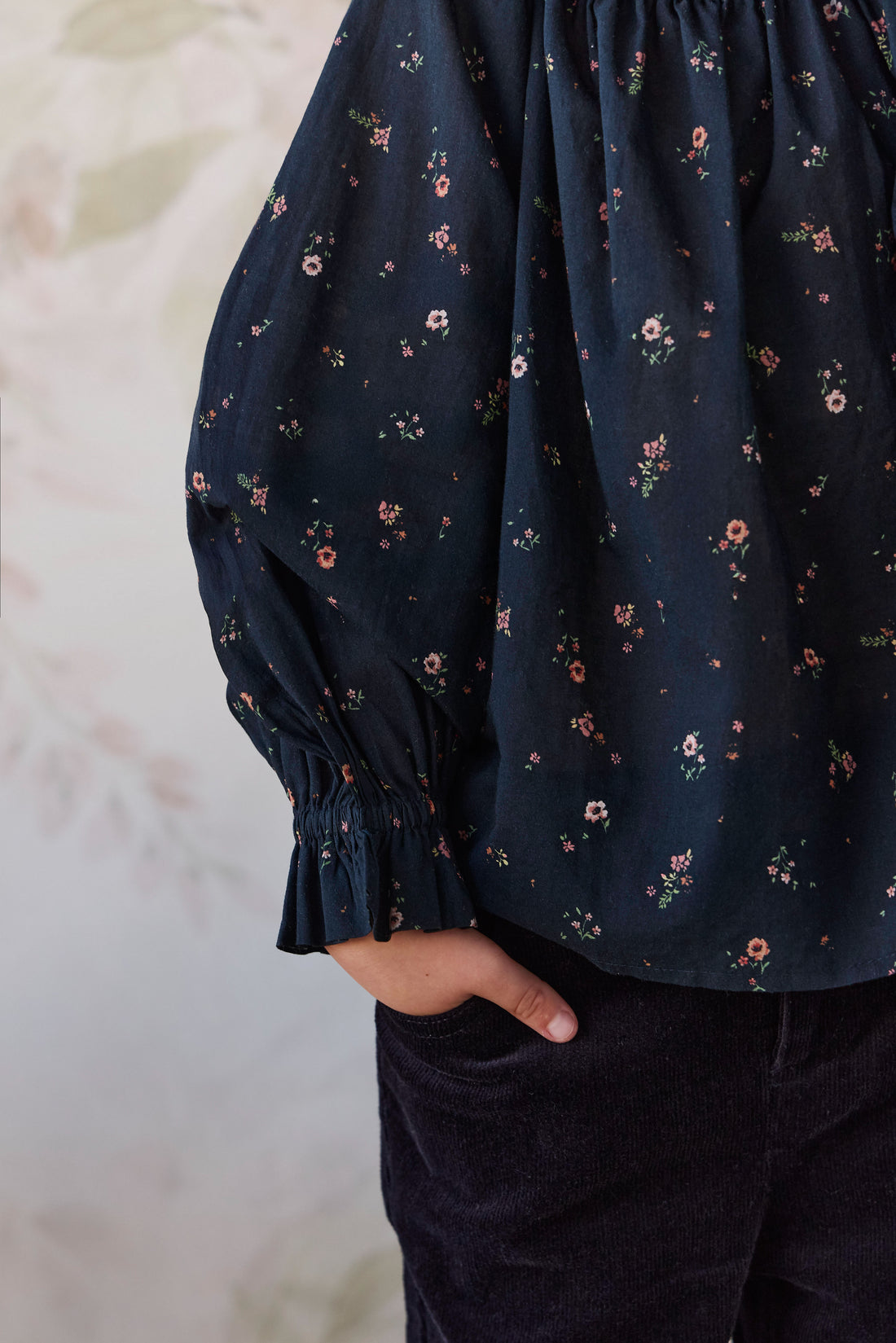 Organic Cotton Acacia Blouse - Eloise Navy Childrens Top from Jamie Kay NZ