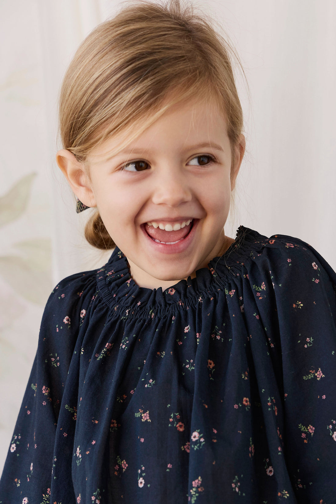 Organic Cotton Acacia Blouse - Eloise Navy Childrens Top from Jamie Kay NZ