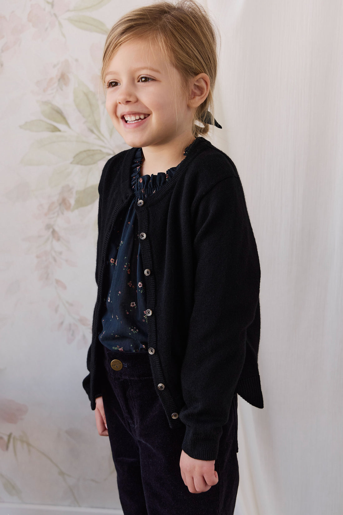 Merino Camille Cardigan - Black Childrens Cardigan from Jamie Kay NZ