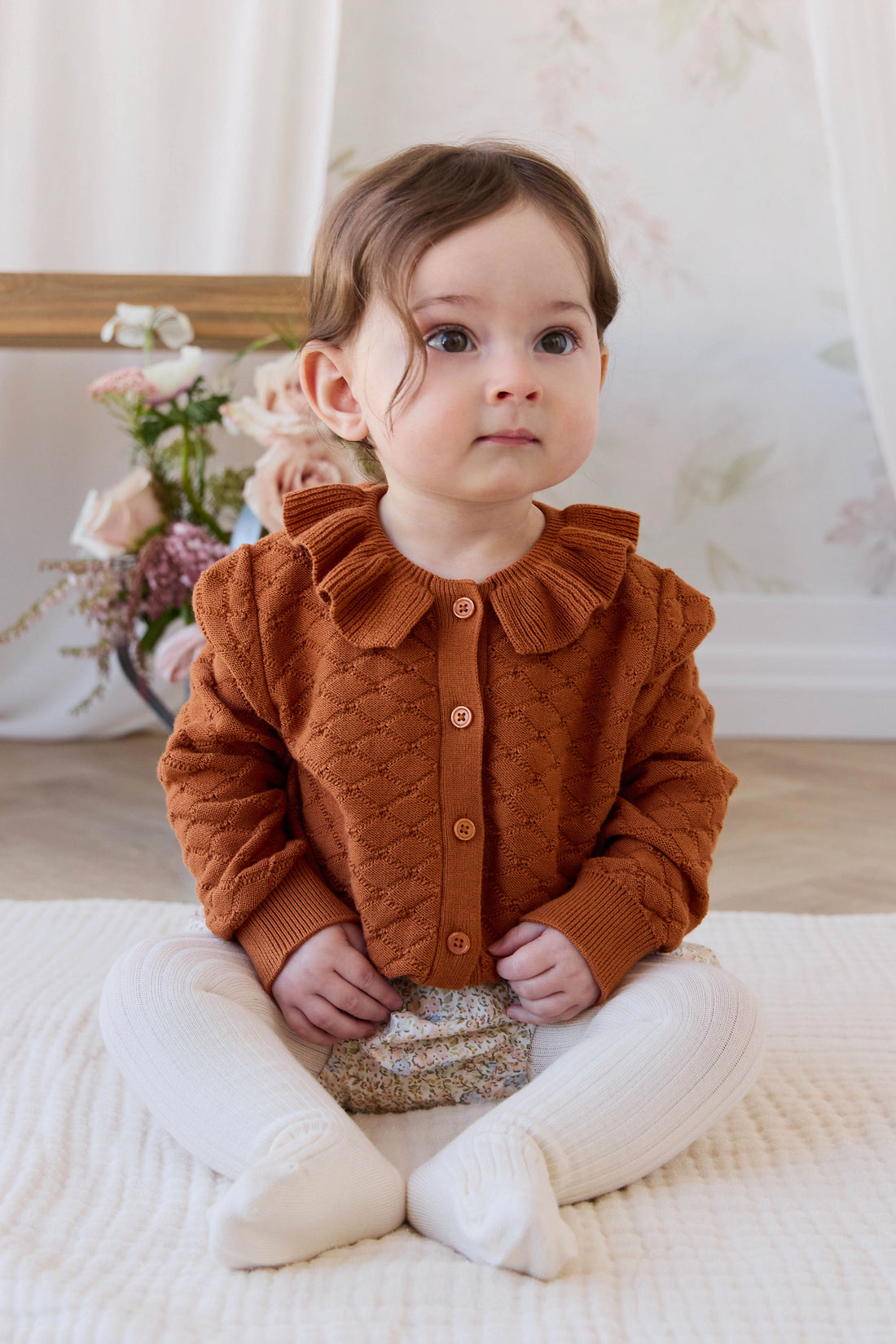 Alison Cardigan - Dusty Ginger Childrens Cardigan from Jamie Kay NZ