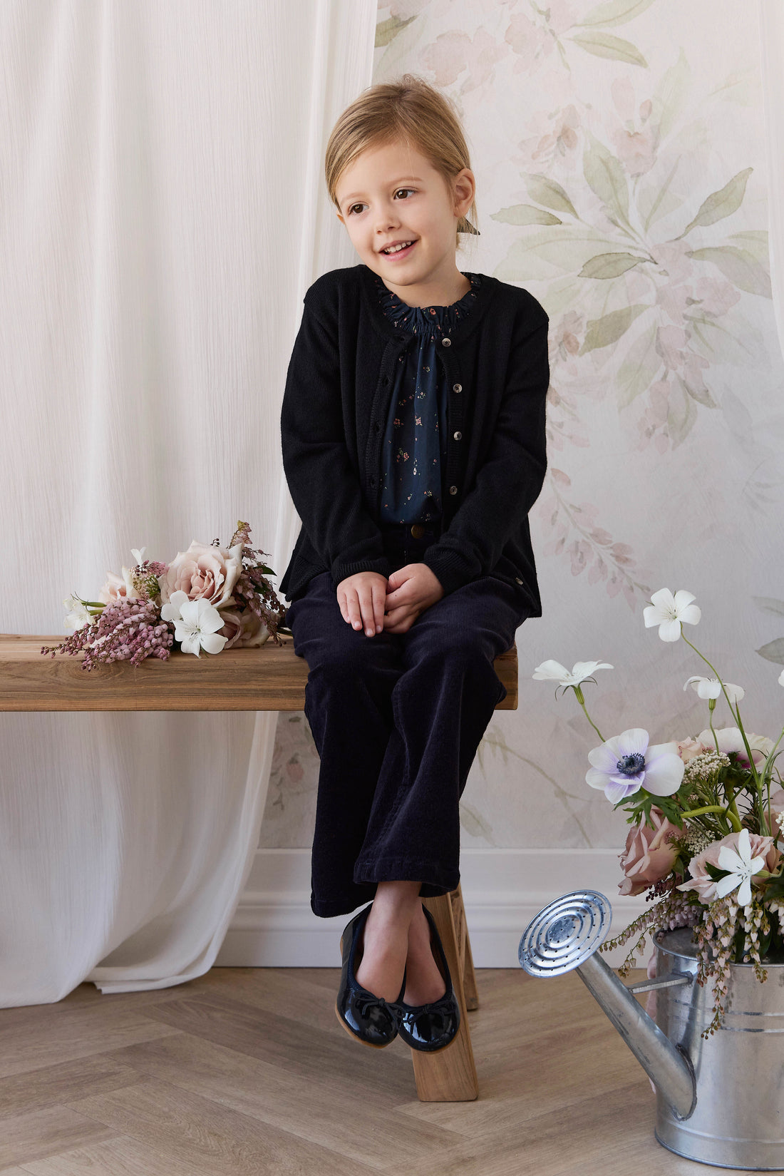 Merino Camille Cardigan - Black Childrens Cardigan from Jamie Kay NZ