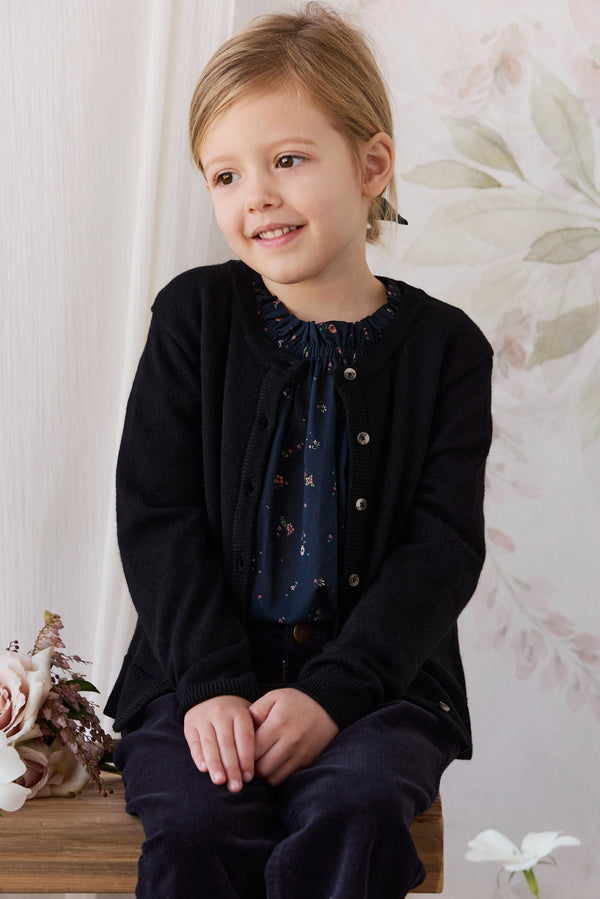 Merino Camille Cardigan - Black Childrens Cardigan from Jamie Kay NZ