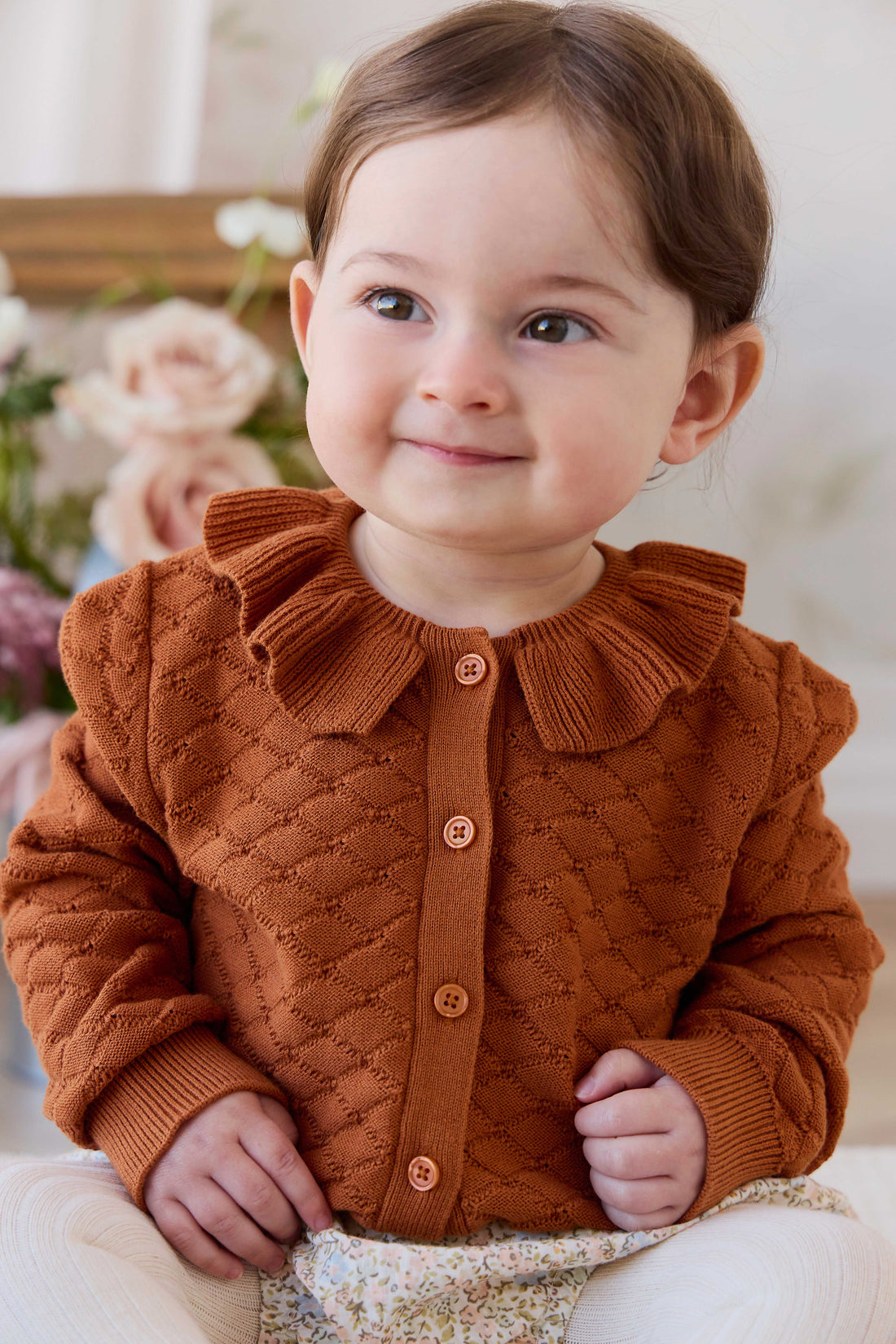 Alison Cardigan - Dusty Ginger Childrens Cardigan from Jamie Kay NZ
