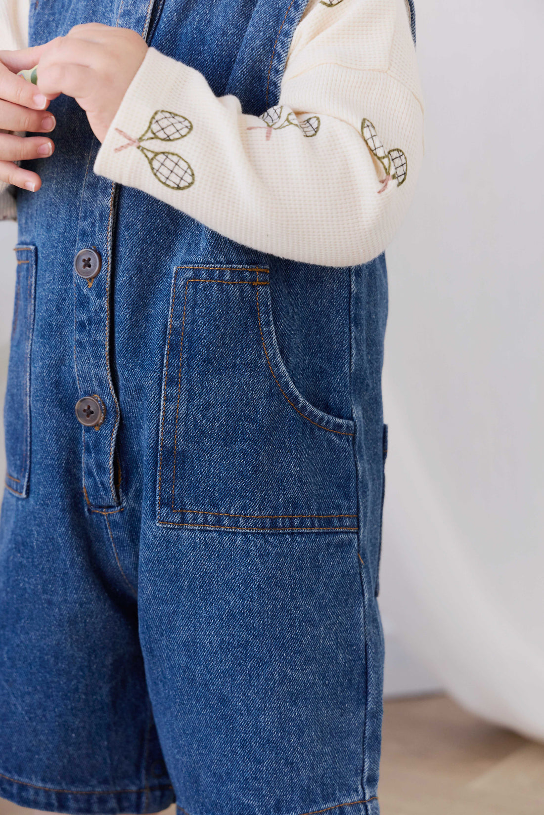 Sorrel Playsuit - Classic Wash Denim Childrens Playsuit from Jamie Kay NZ