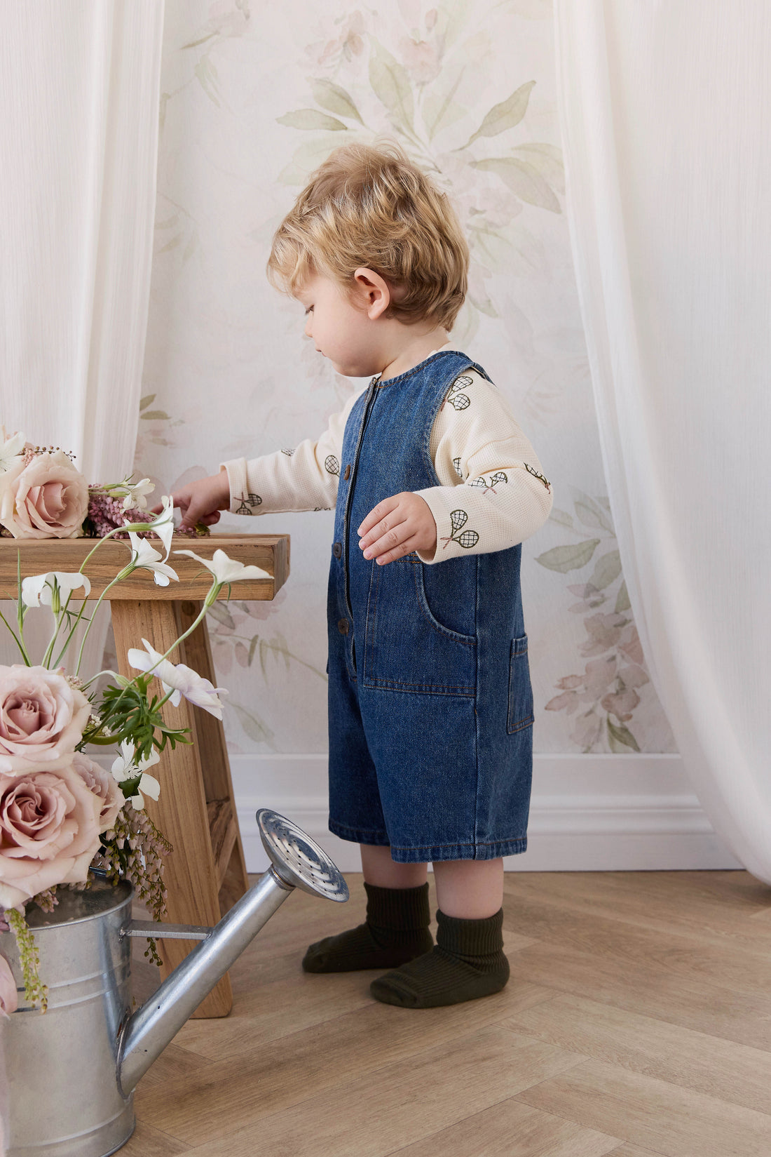 Sorrel Playsuit - Classic Wash Denim Childrens Playsuit from Jamie Kay NZ
