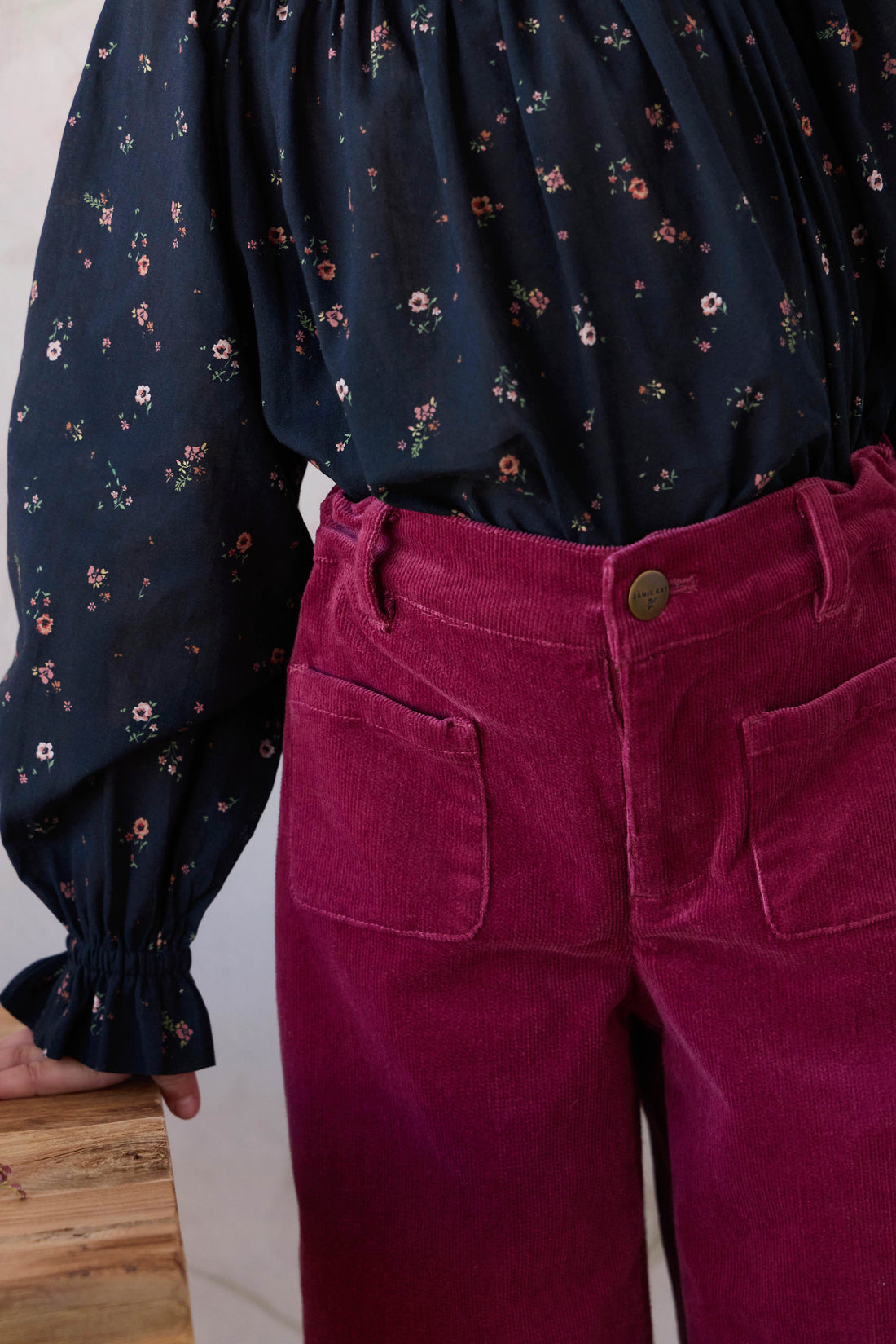 Organic Cotton Acacia Blouse - Eloise Navy Childrens Top from Jamie Kay NZ