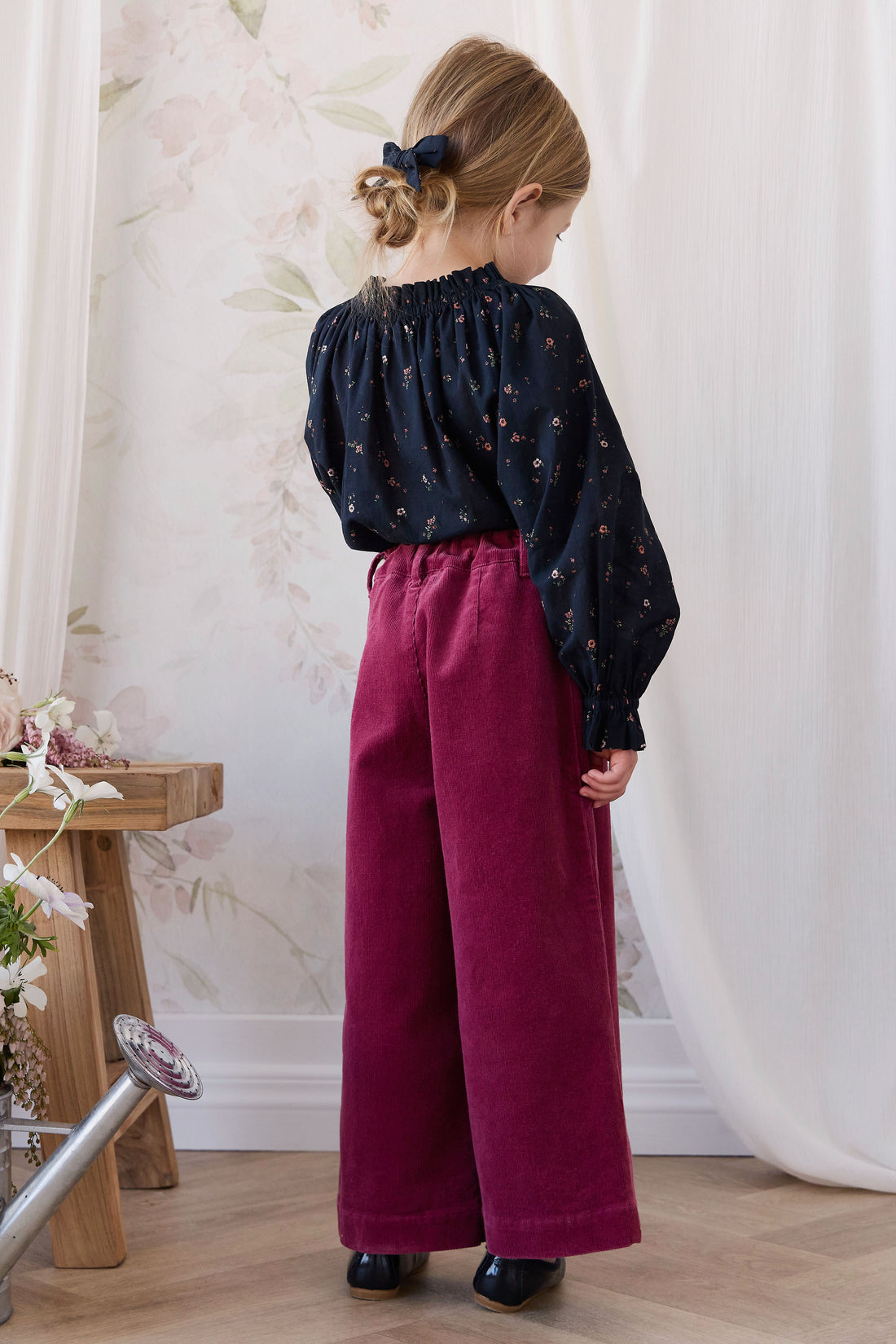 Organic Cotton Acacia Blouse - Eloise Navy Childrens Top from Jamie Kay NZ
