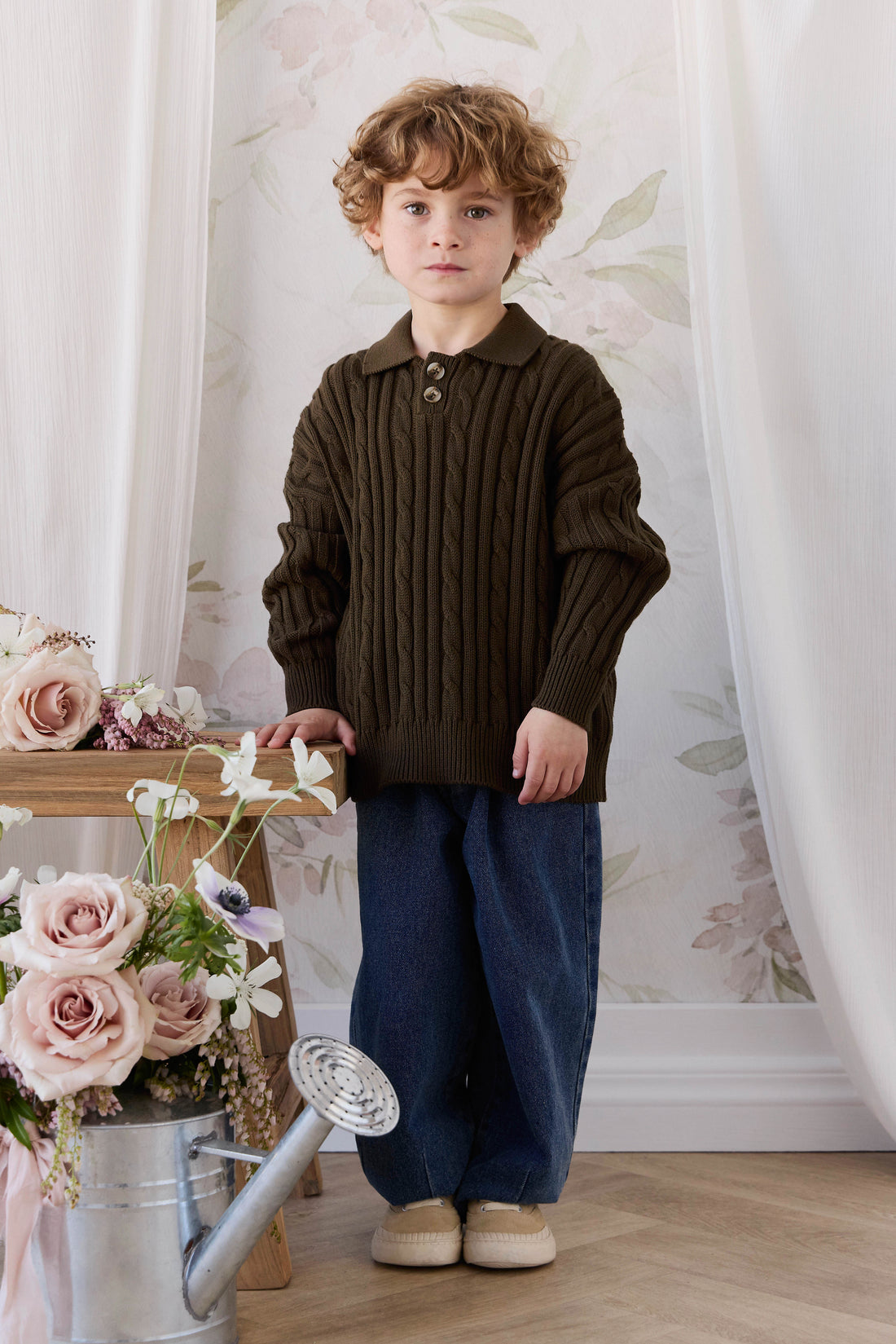 Wade Knit Jumper - Forest Childrens Jumper from Jamie Kay NZ
