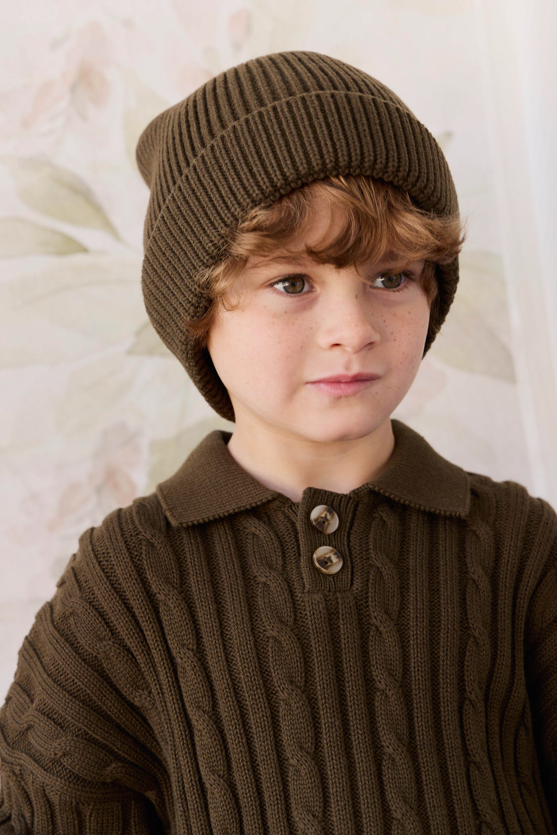 Leon Knitted Beanie - Forest Childrens Beanie from Jamie Kay NZ