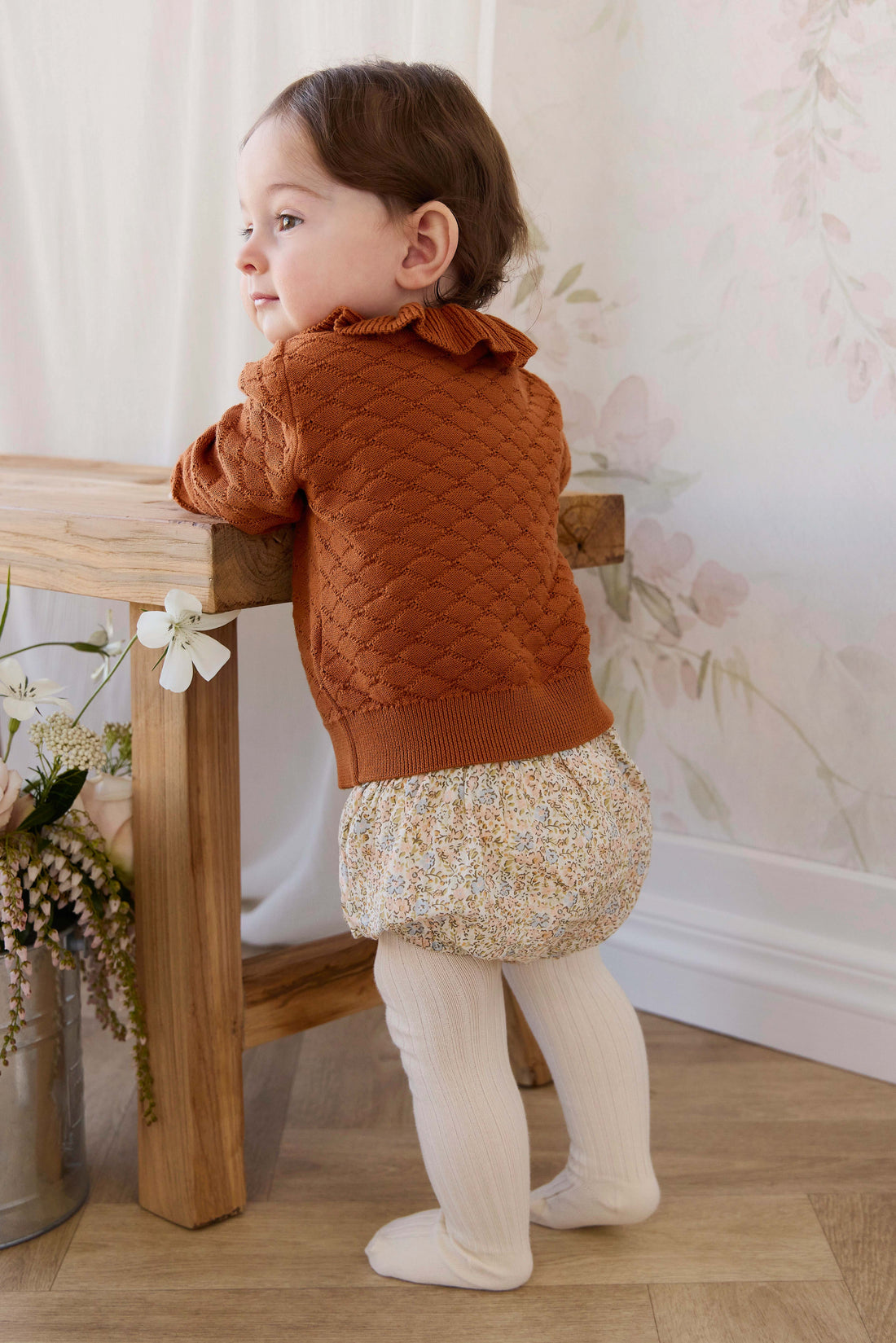 Organic Cotton Classic Bloomer - Tully Peach Childrens Bloomer from Jamie Kay NZ