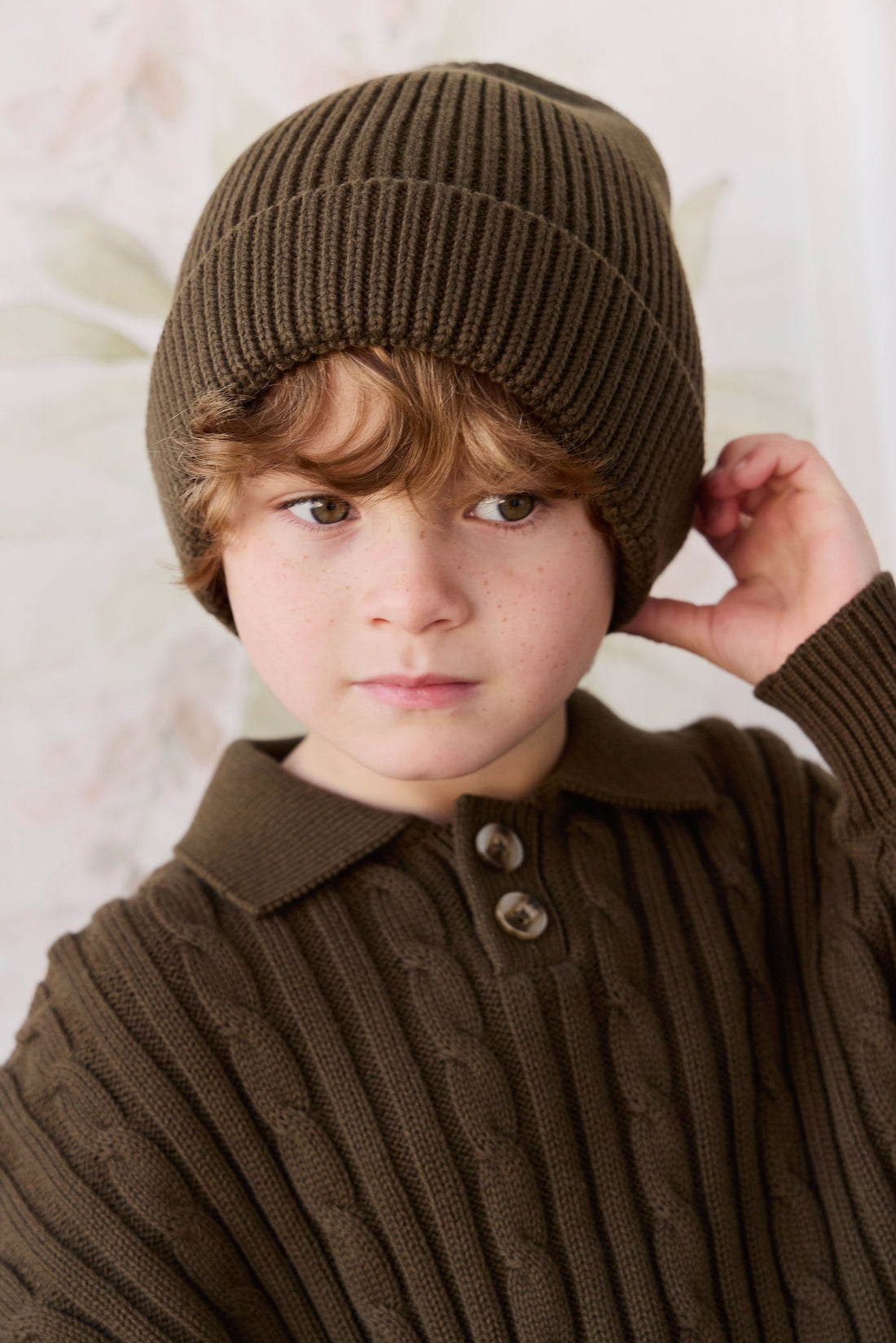 Leon Knitted Beanie - Forest Childrens Beanie from Jamie Kay NZ