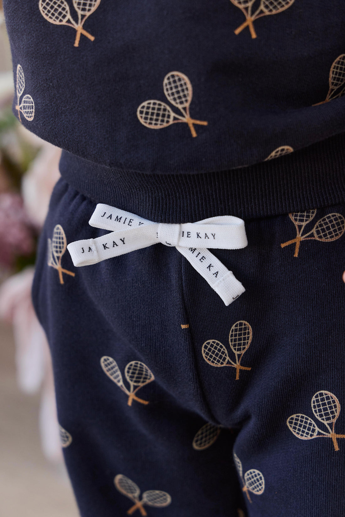 Organic Cotton Floyd Track Pant - Racquet Navy Childrens Pants from Jamie Kay NZ