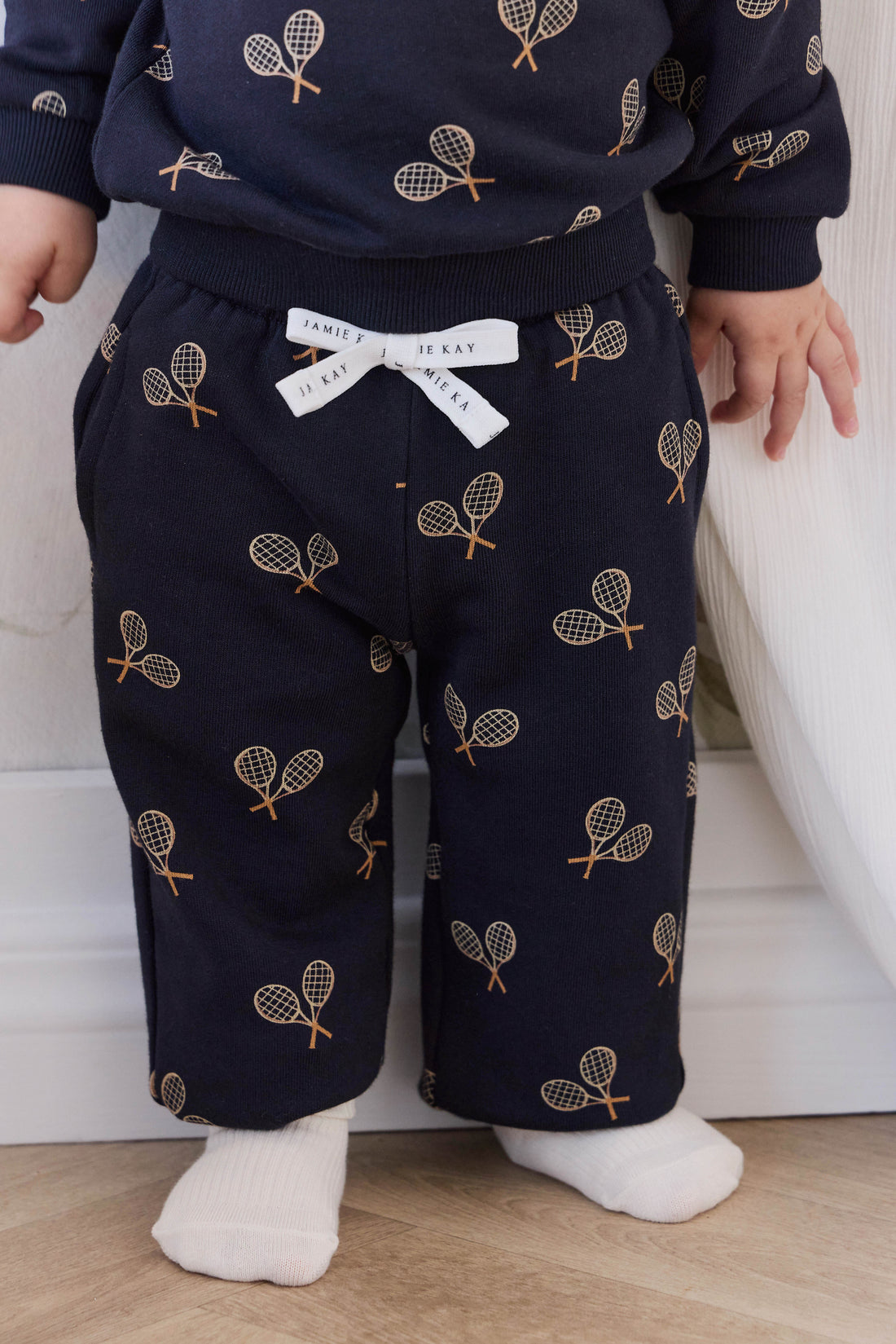 Organic Cotton Floyd Track Pant - Racquet Navy Childrens Pants from Jamie Kay NZ
