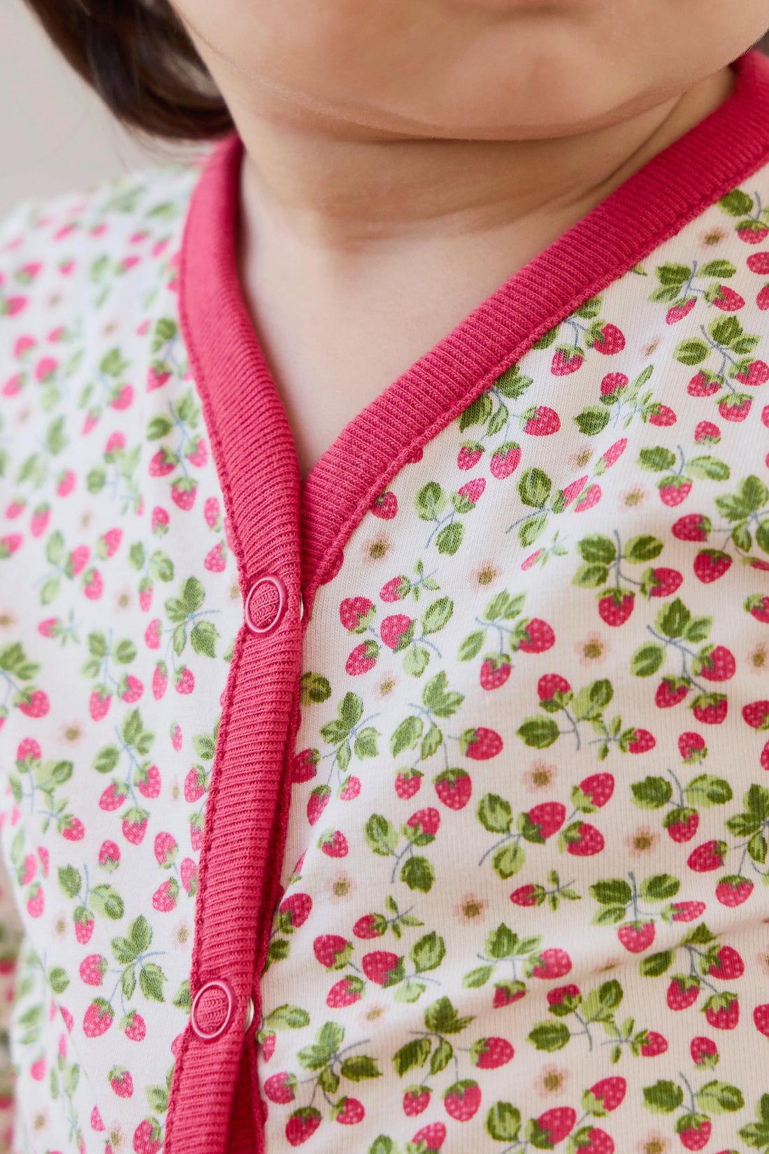 Organic Cotton Murphy Onepiece - Cottage Strawberries Childrens Onepiece from Jamie Kay NZ