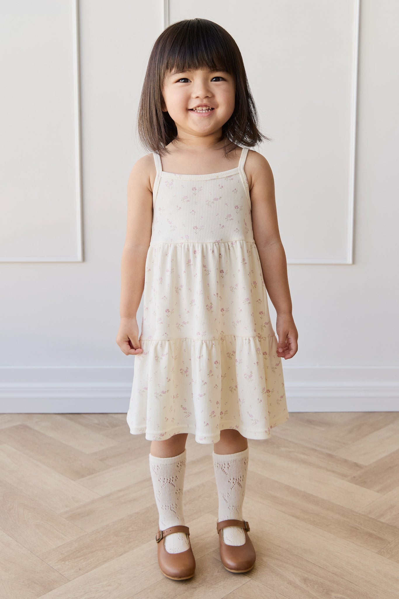 Matilda Kay Organic Cotton Fine Rib Matilda Dress - Caroline Egret – Jamie Kay NZ