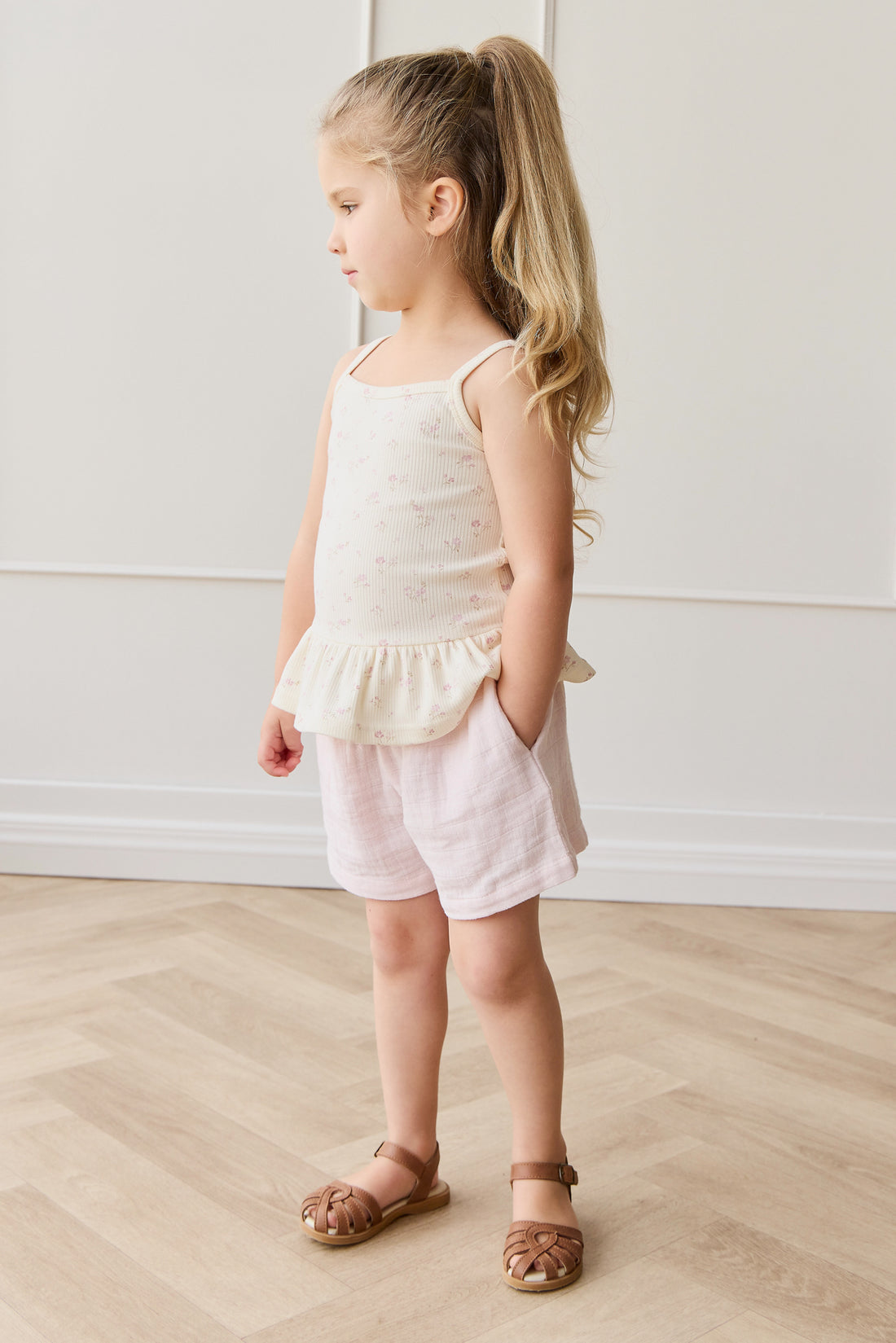 Organic Cotton Muslin Elodie Short - Cassia Childrens Short from Jamie Kay NZ
