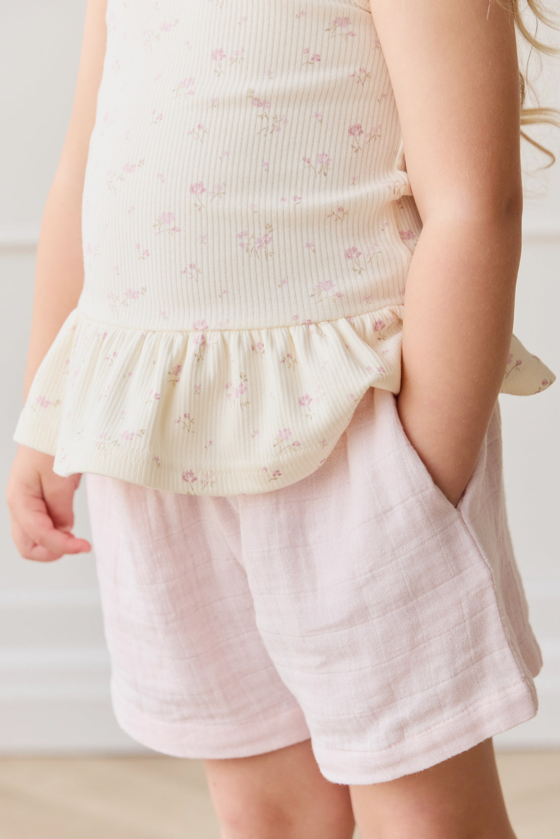 Organic Cotton Muslin Elodie Short - Cassia Childrens Short from Jamie Kay NZ