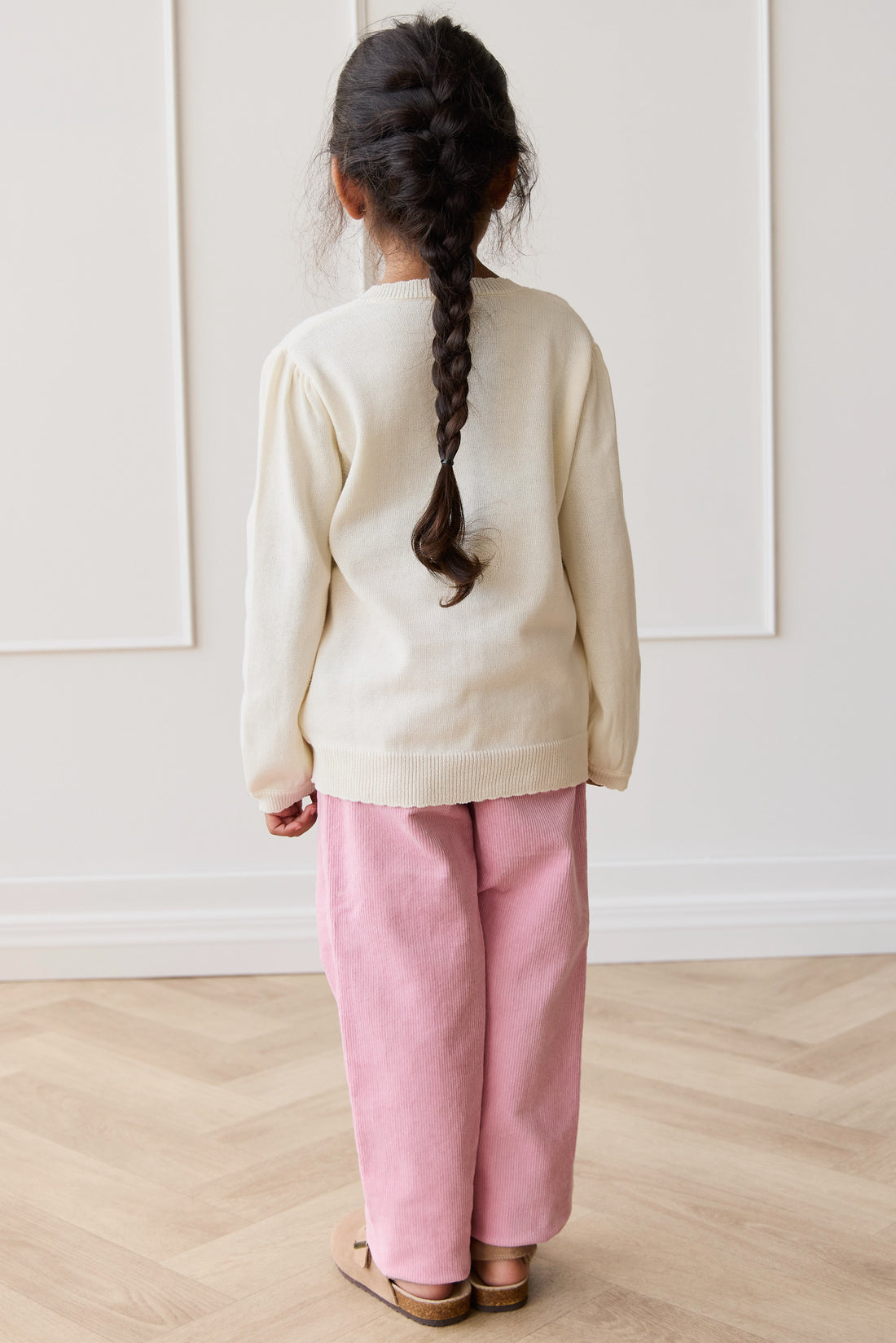 Willow Cardigan - Willow Jacquard Parchment Childrens Jumper from Jamie Kay NZ