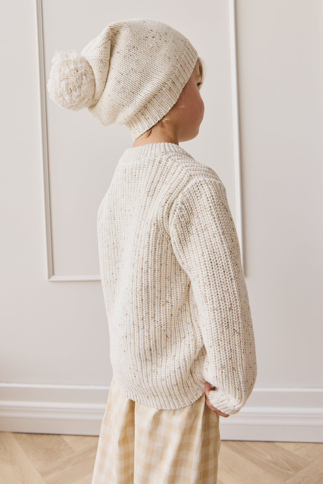Harry Knit Jumper - Oatmeal Hay Fleck Childrens Jumper from Jamie Kay NZ