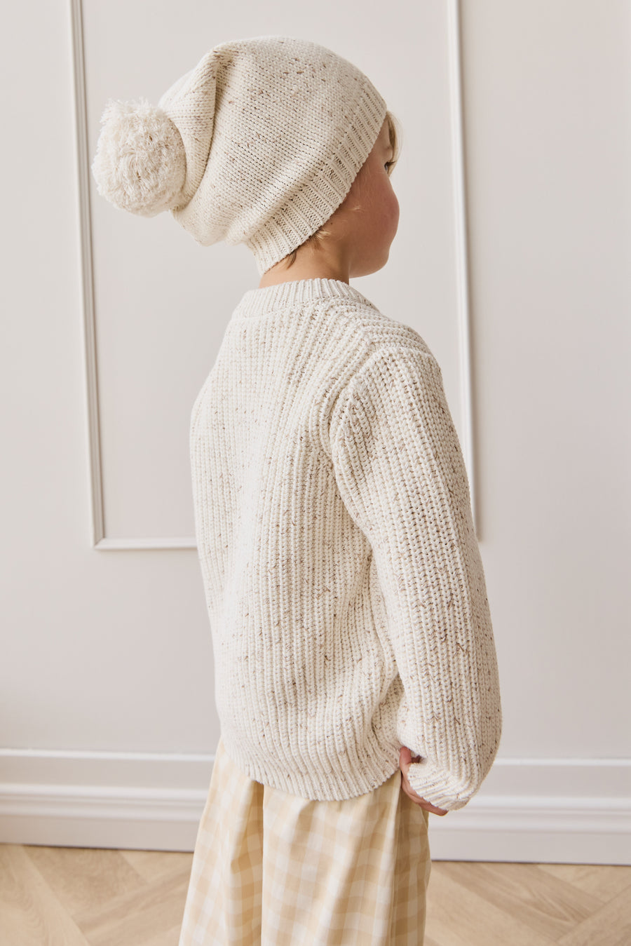 Harry Knit Jumper - Oatmeal Hay Fleck Childrens Jumper from Jamie Kay NZ